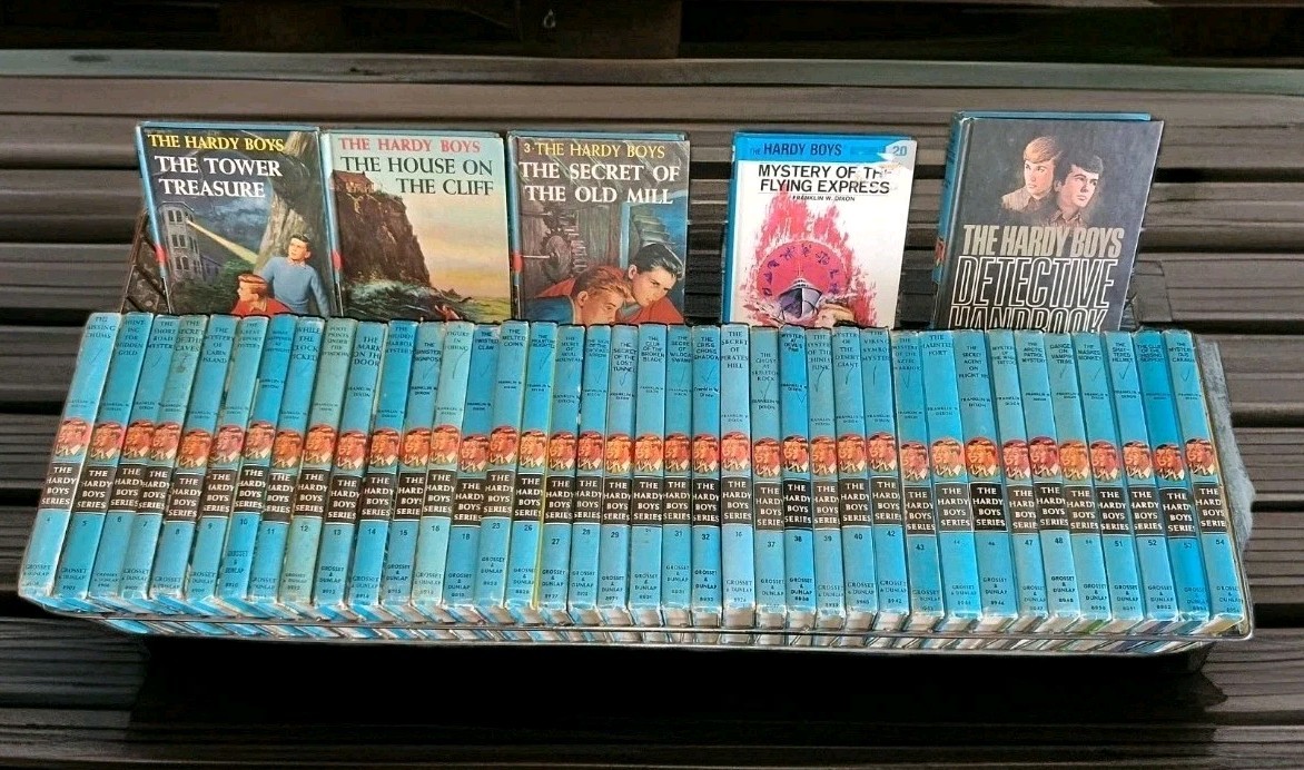 Vintage 1960s–1970s Hardy Boys Books Lot of 43 Grosset & Dunlap Blue Spine
