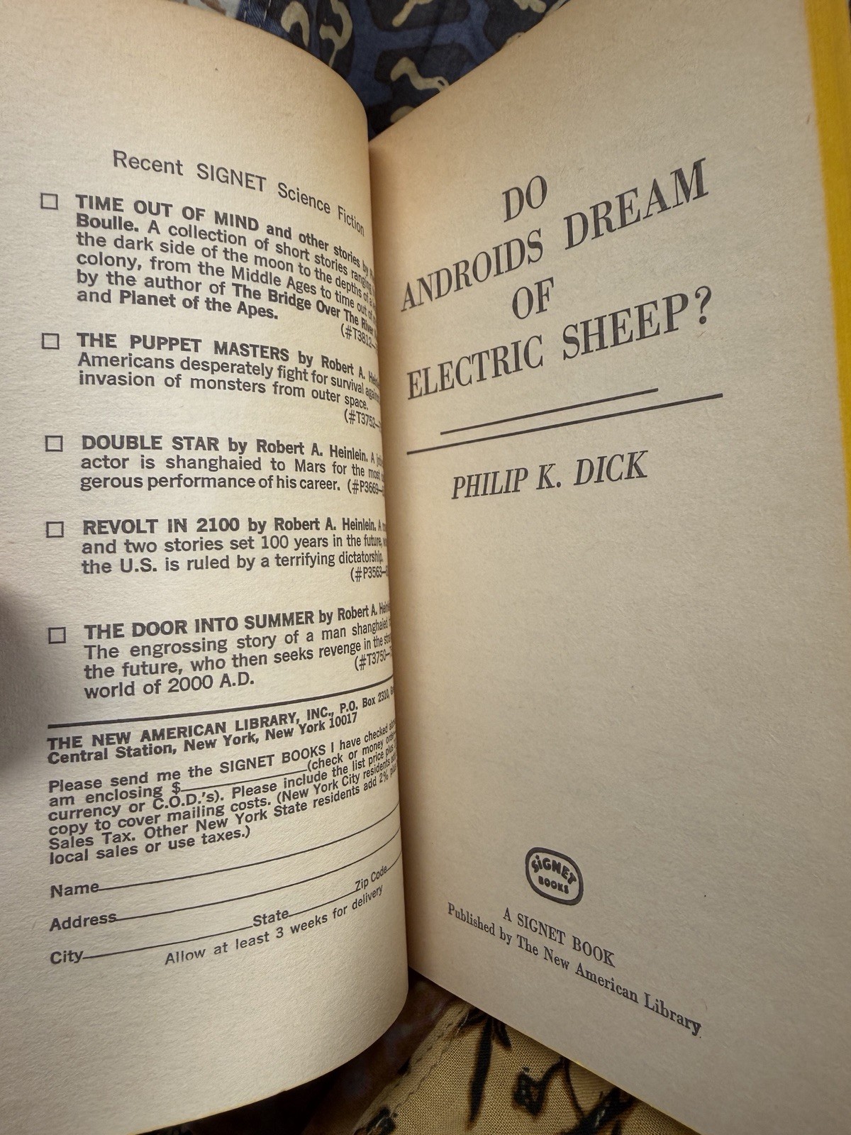 Do Androids Dream Of Electric Sheep PKD Philip K Dick 1st Print Signet PB 1969