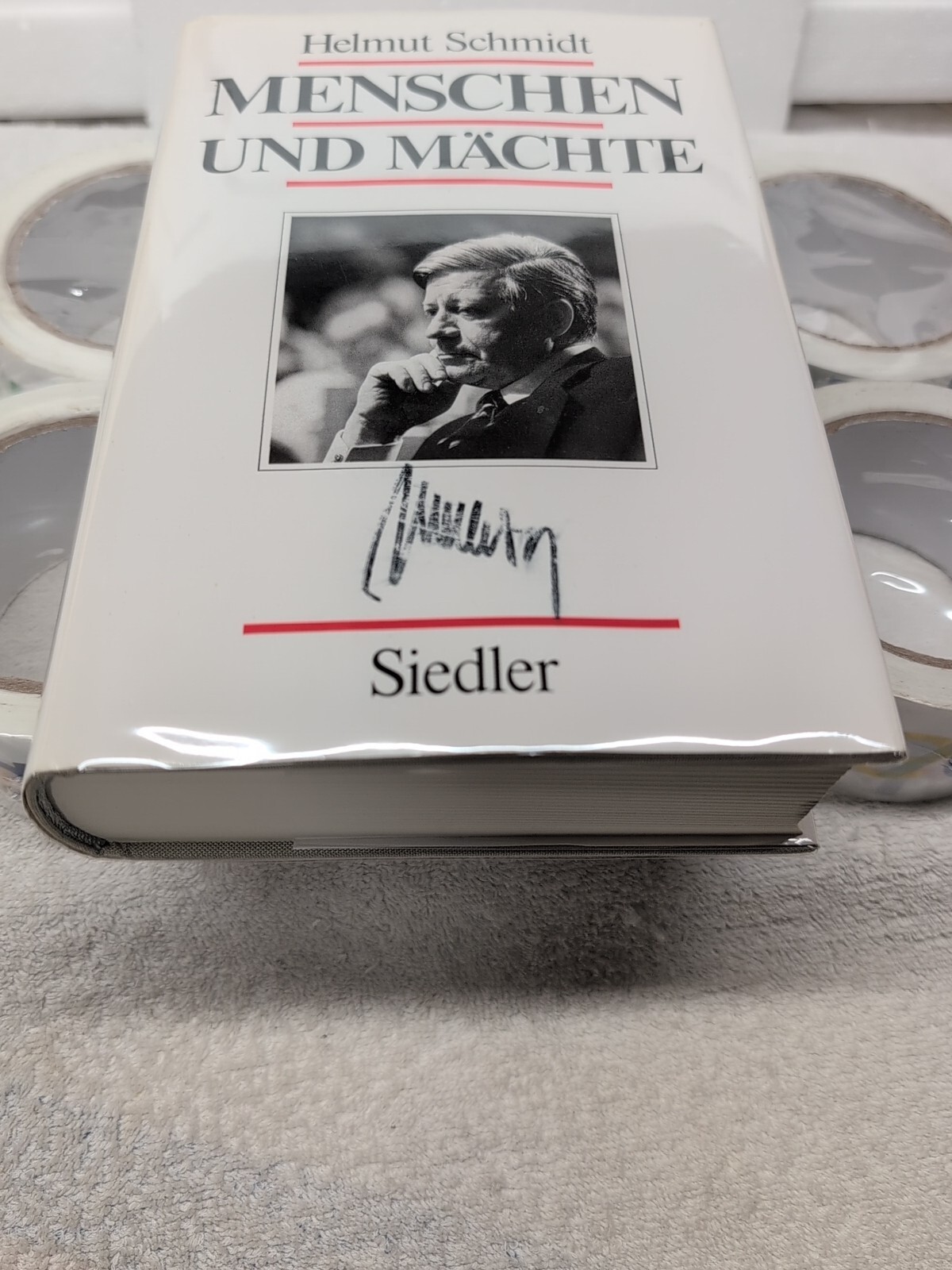 🖊️Signed by HELMUT SCHMIDT Chancellor of Germany ~ Menschen und Mächte (1987)