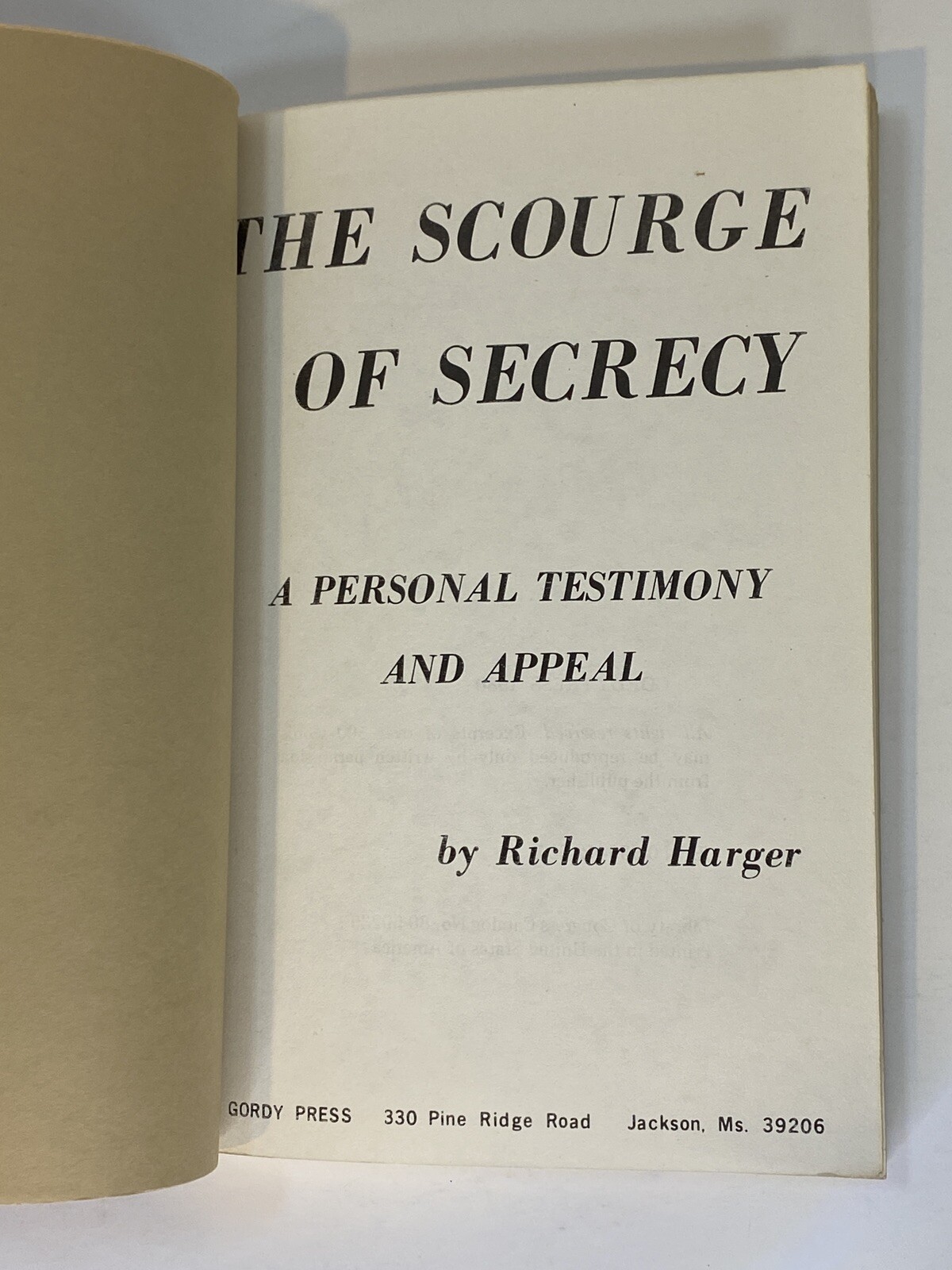 The Scourge of Secrecy by Richard Harger – government secrecy conspiracy 1980 pb