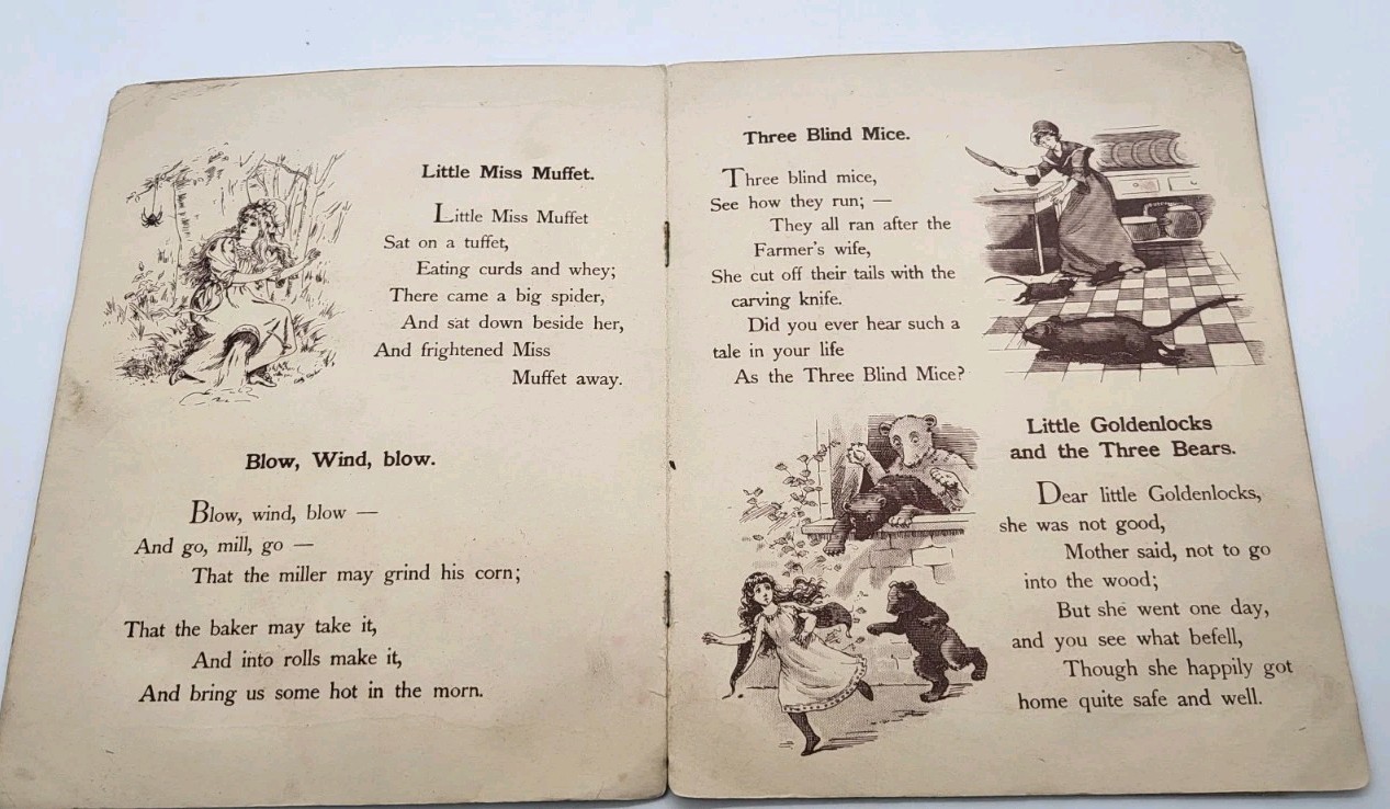 Rare Vintage 1800s Raphael Tuck & Sons Little Bo Peep Nurseryland Series