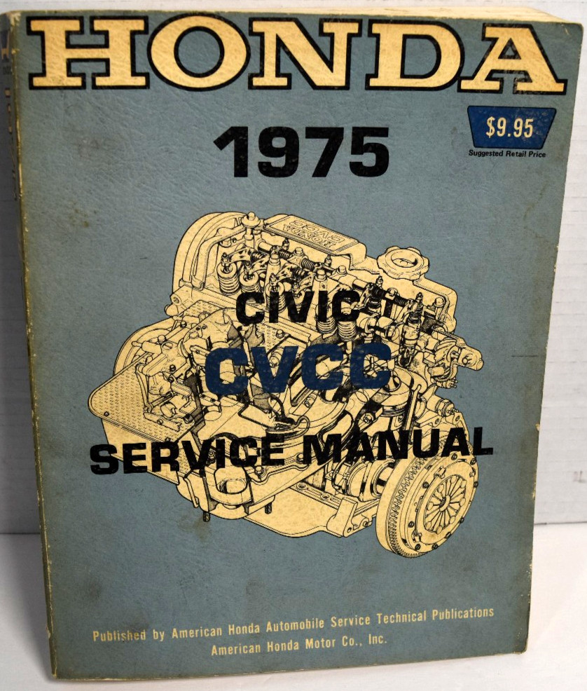 OEM 1975 HONDA Civic CVCC Factory Service Manual *GOOD*