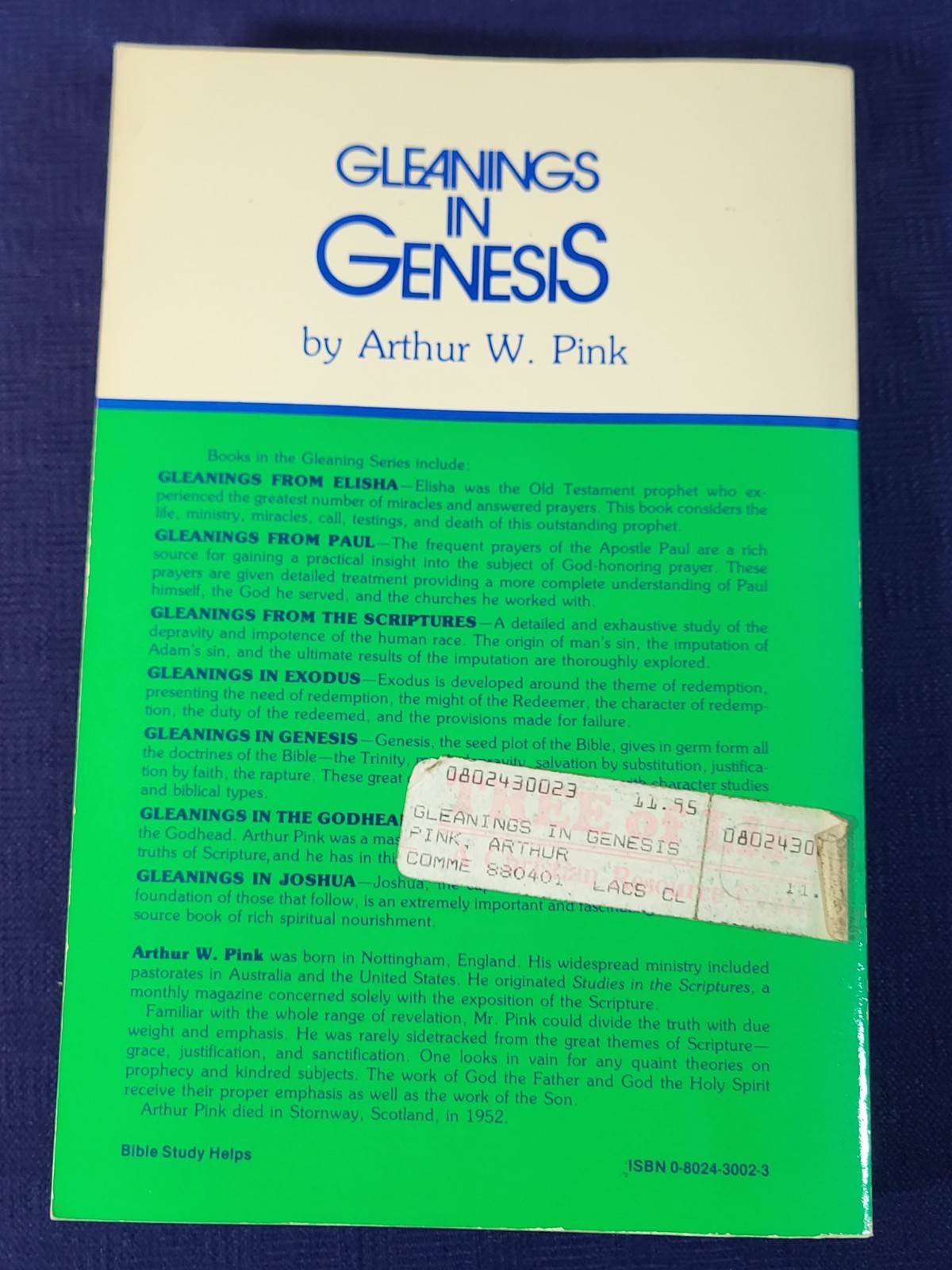 Gleanings in Genesis – Paperback, Arthur W Pink