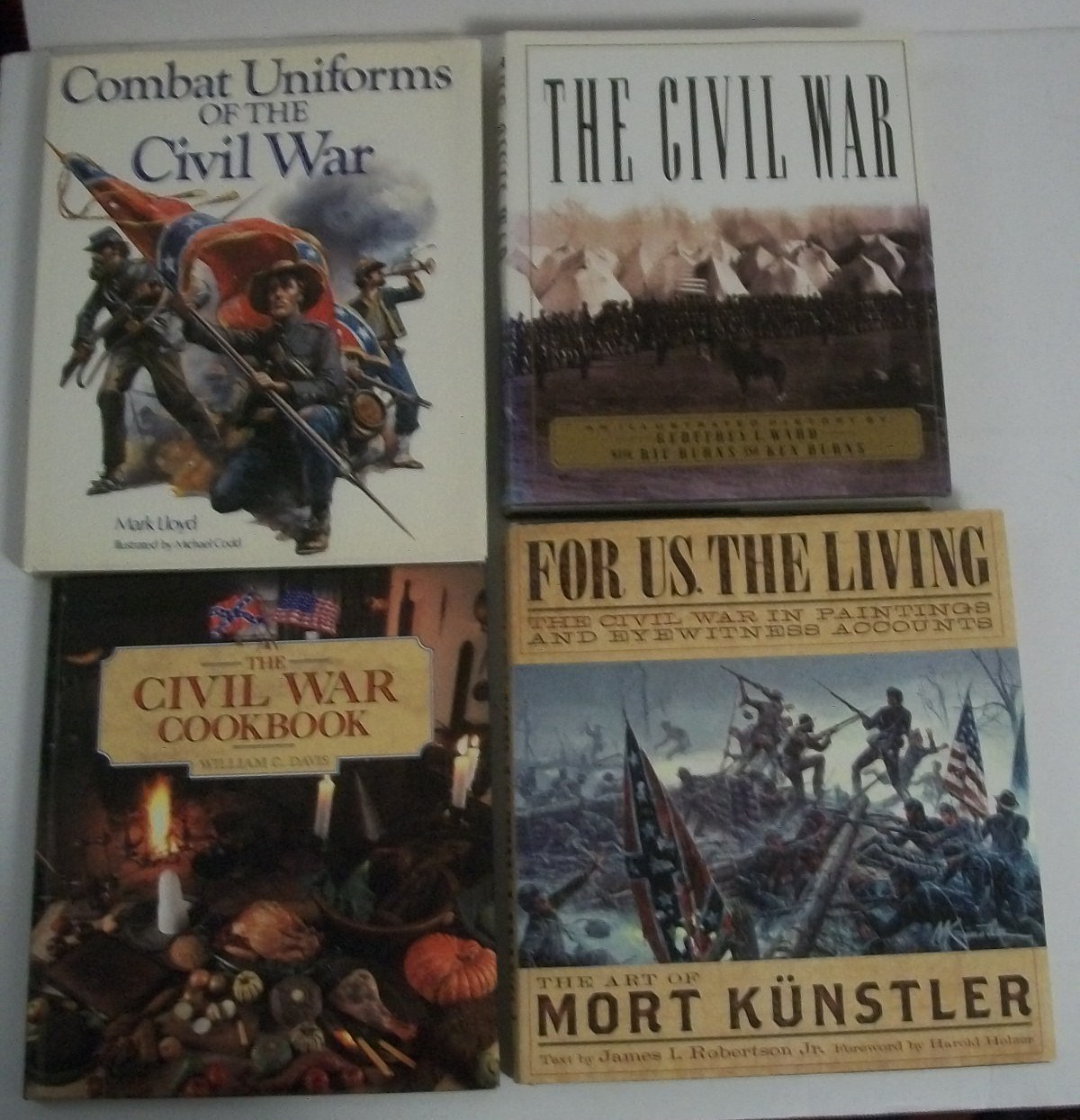 Civil War 1861-1865 lot of 4 hardcovers Uniforms Ken Burns Kunstler art HCDJ EXV