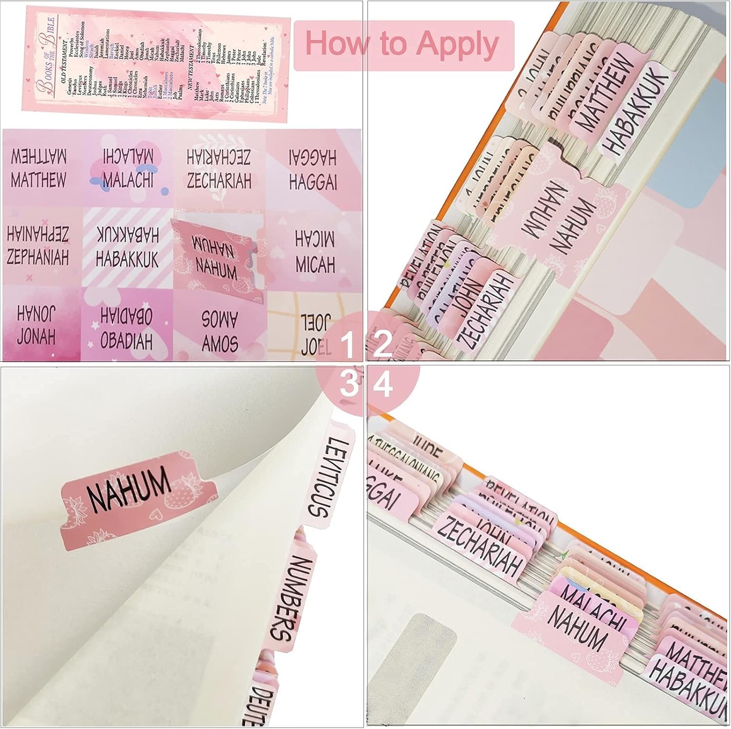 Bible Tabs for Women, Bible Index Tabs Old and New Testament for Study Bible, To