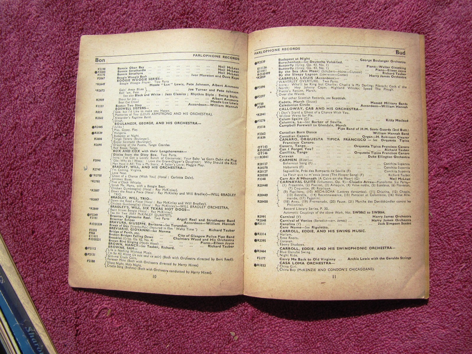 1947-8 British PARLOPHONE RECORDS Complete Catalogue Record Catalog Jazz Opera