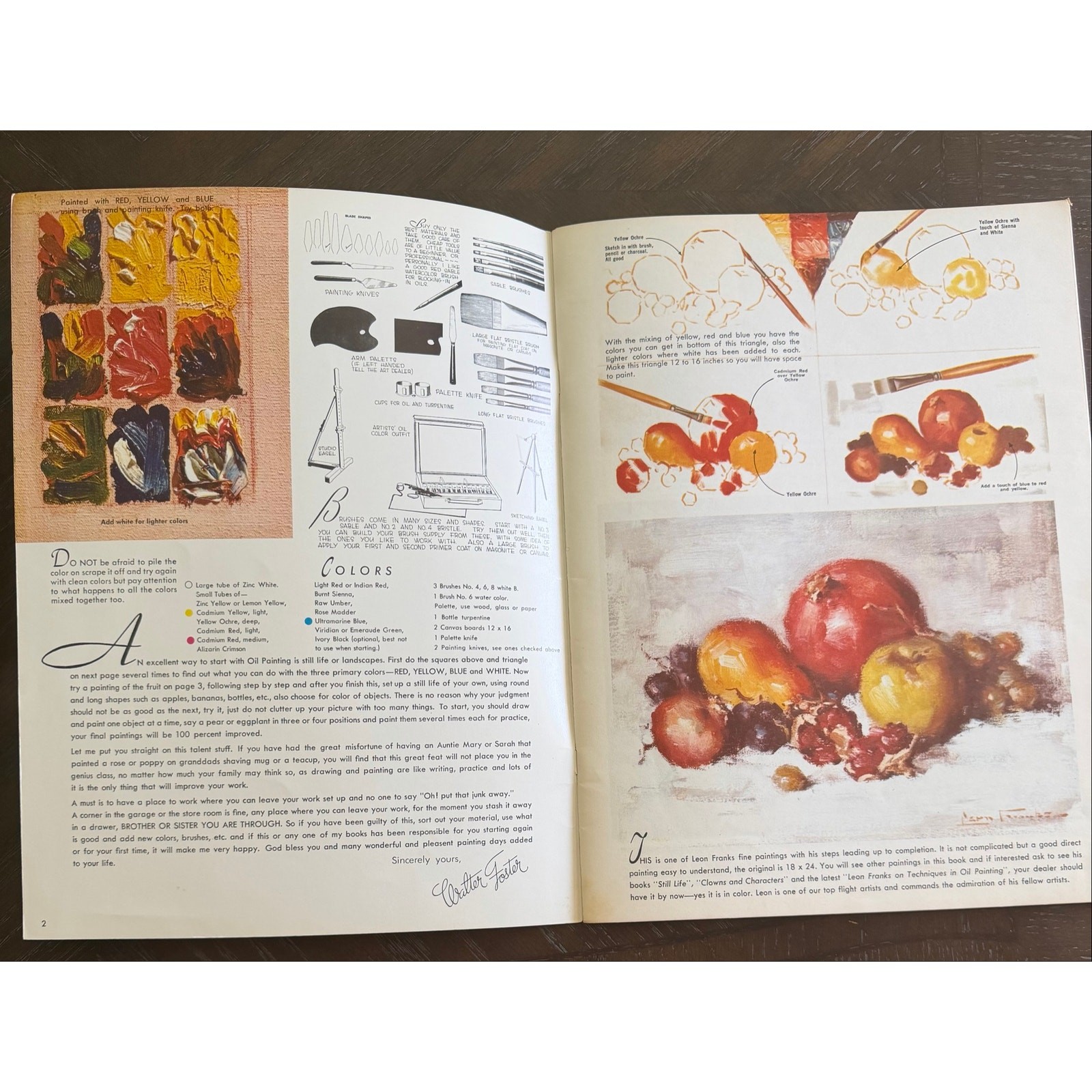 Vintage 1965 Walter Foster Oil Painting Book No 4 New Edition Art Instruction