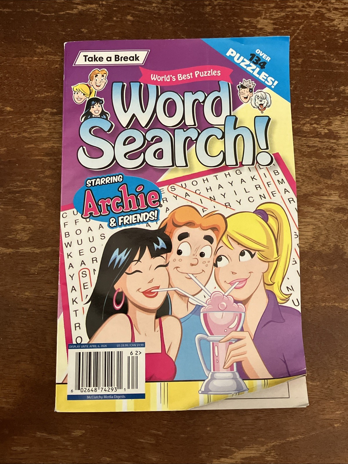 Take a Break Archie & Friends Word Search ~Over 134 Puzzles ~ April 2026