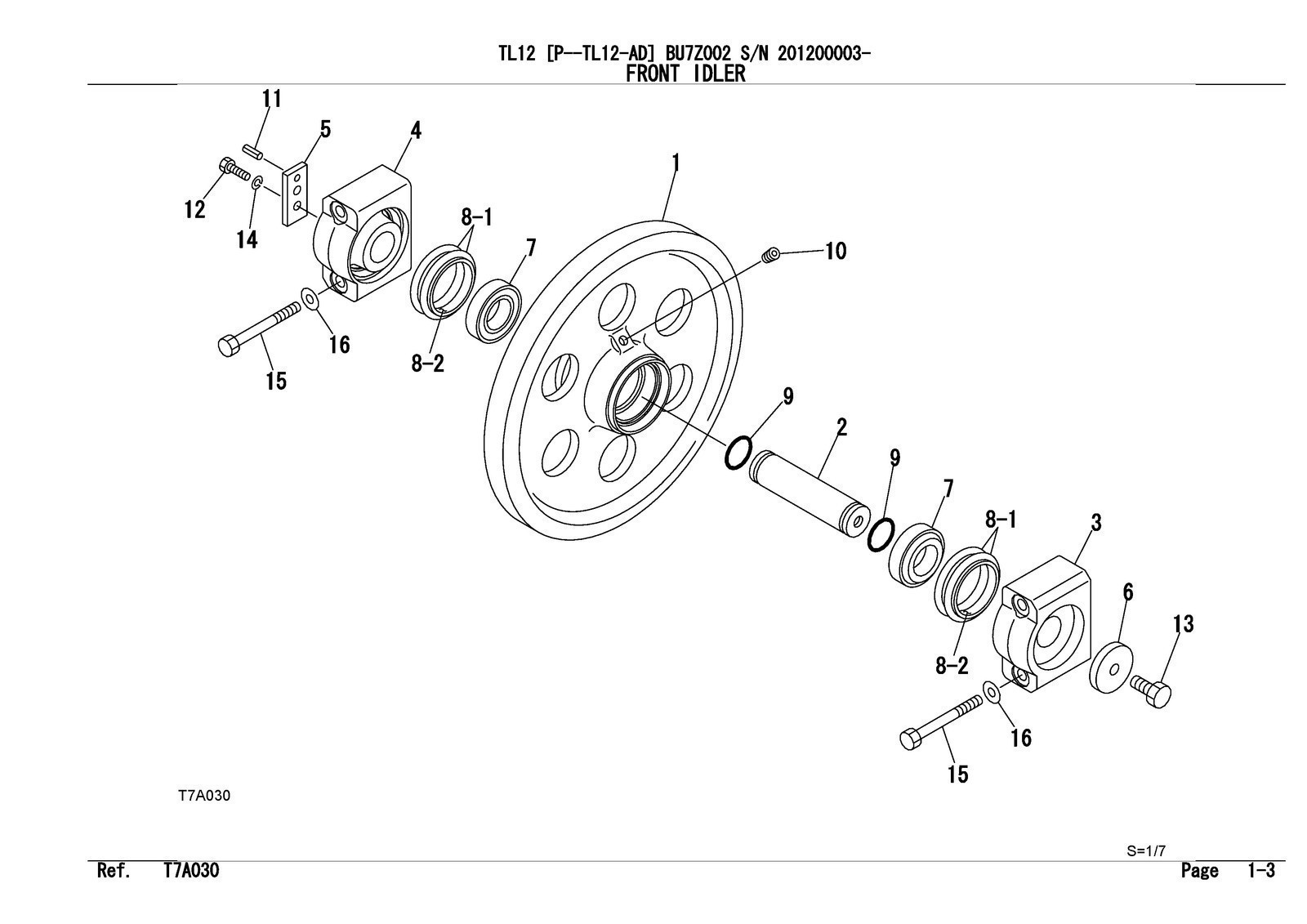 TAKEUCHI TL12 TL12-AD Crawler Loader Illustrated Parts Manual WIRE BOUND, JACKET