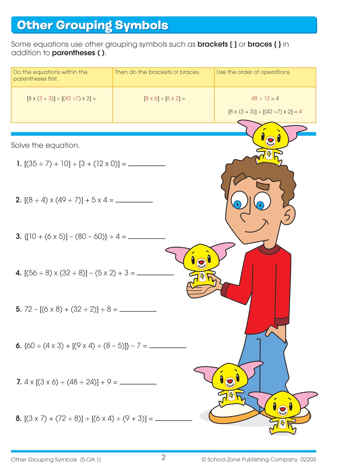 School Zone Math Basics 5 Workbook: 64 Pages, 5th Grade, Division, Order of…