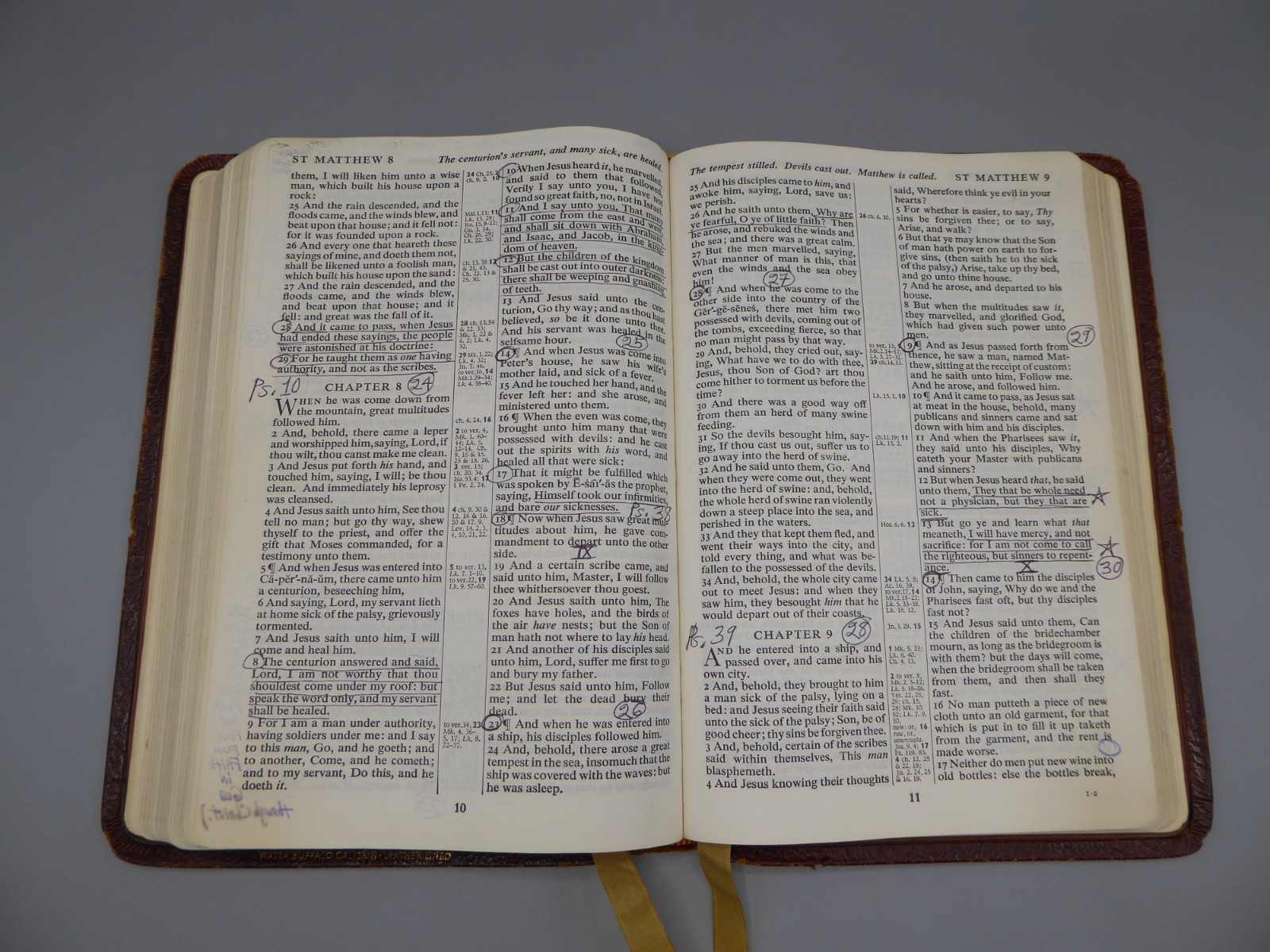 Vintage KJV Holy Bible Cambridge Univ. Press Water Buffalo Calfskin