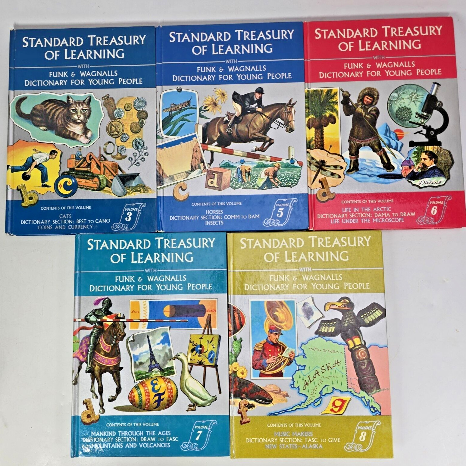 Funk And Wagnalls Standard Treasury of Learning Dictionary Animals More 5 Books