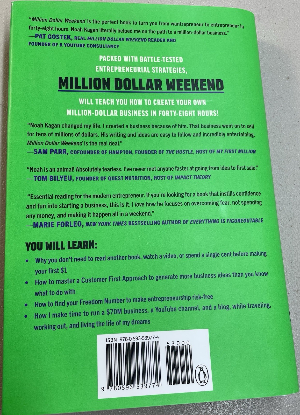 Million Dollar Weekend by Noah Kagan & Tahl Raz Hardcover Business Book