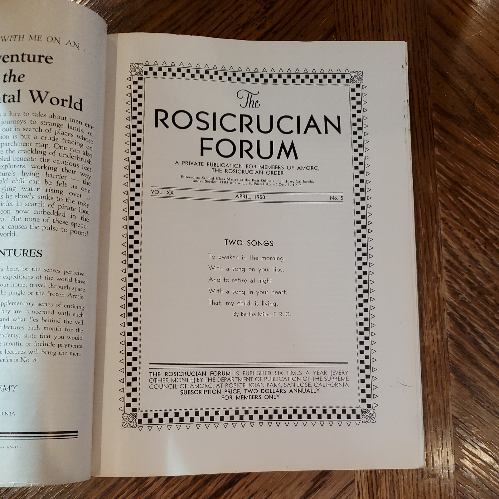 VINTAGE Rosicrucian Forum, hardbound copies, 6 issues 1950-51, very good.