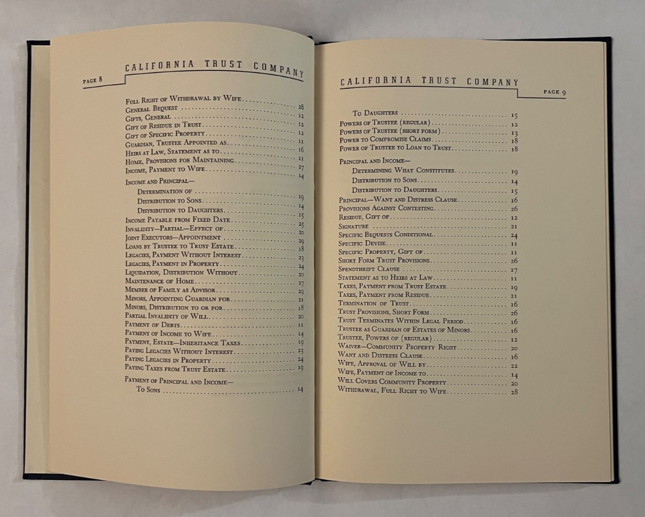 Vintage 1930s Forms: Will Declaration Of Trust CA Trust Co Law Book Atty Guford