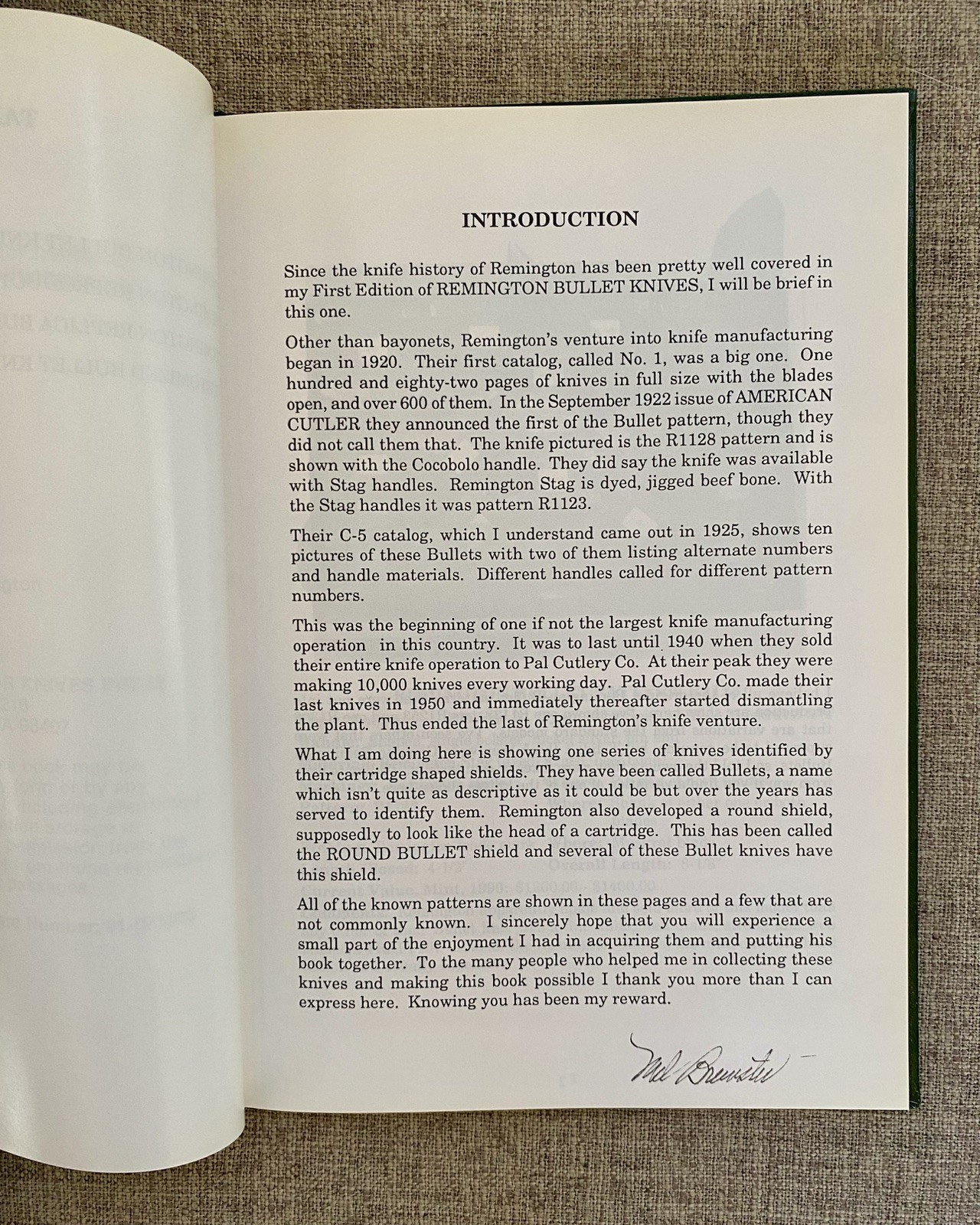 Remington Bullet Knives Signed Mel Brewster 1991 Collectors Book