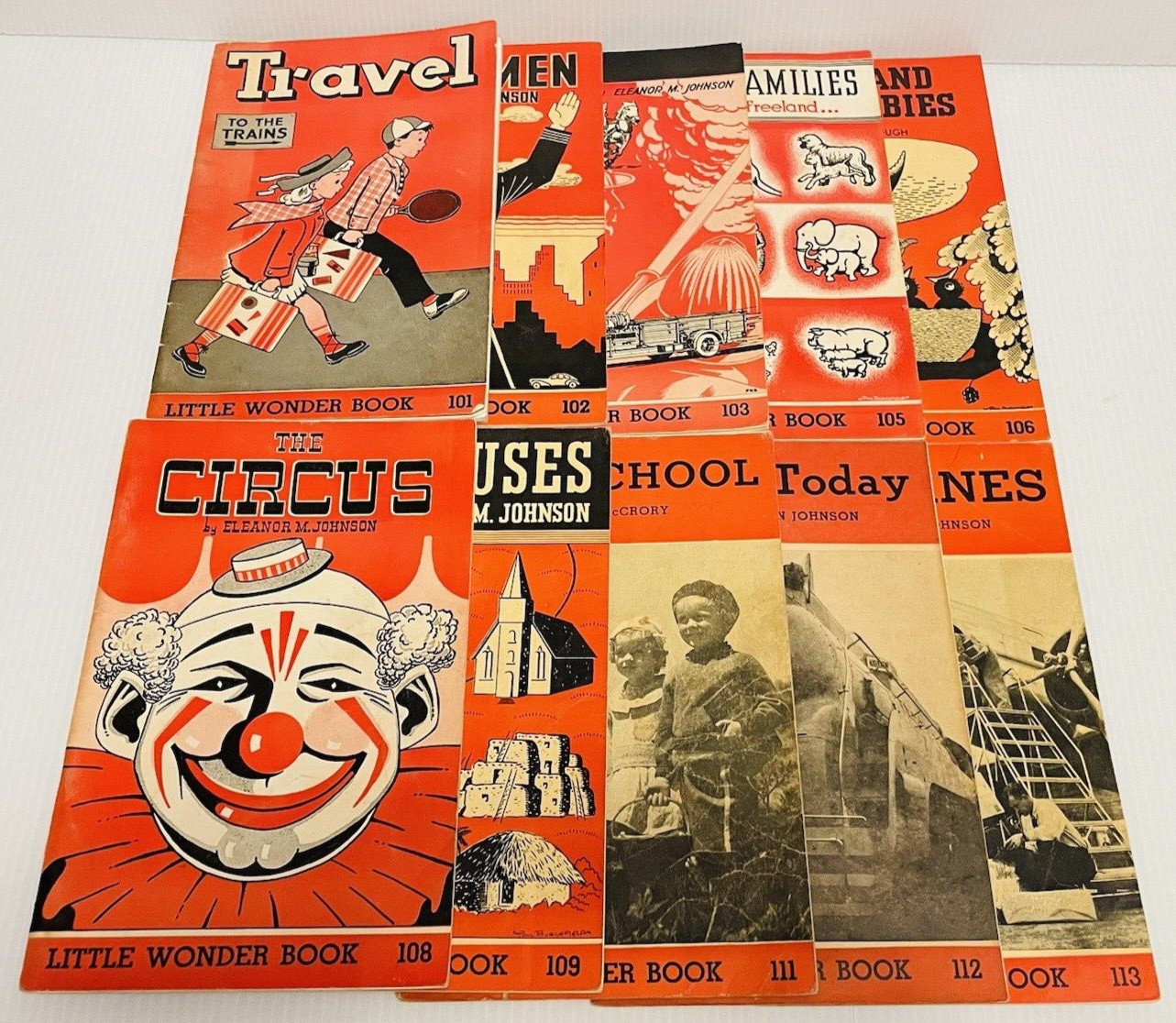 Little Wonder Book Lot of 10 in red covers little books from the 1940s pre-owned