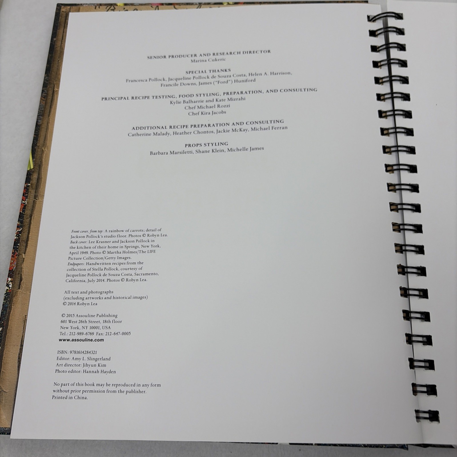 Dinner With Jackson Pollock: Recipes, Art & Nature by Lea, Robyn (2015) Spiral