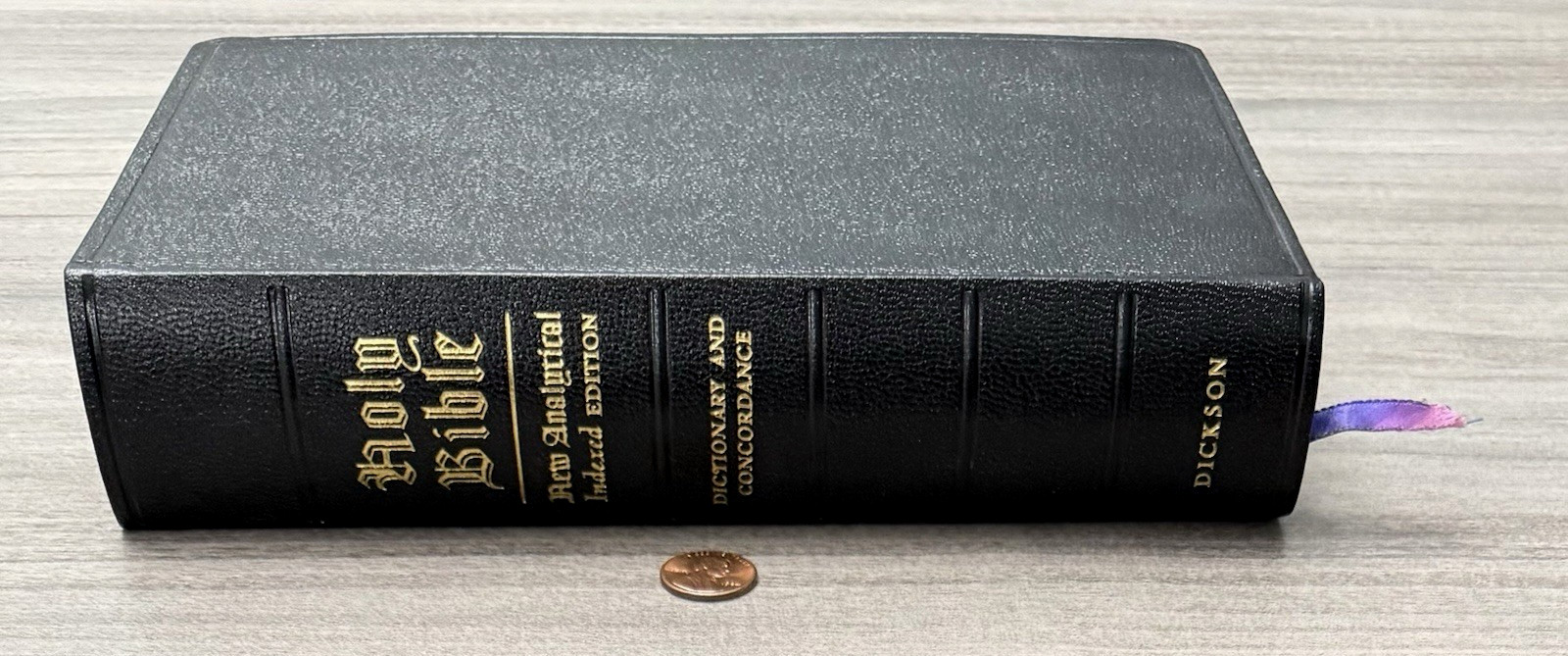 Unmarked 1971 KJV Dickson New Analytical Indexed Bible; Black Leather Thumb Tabs