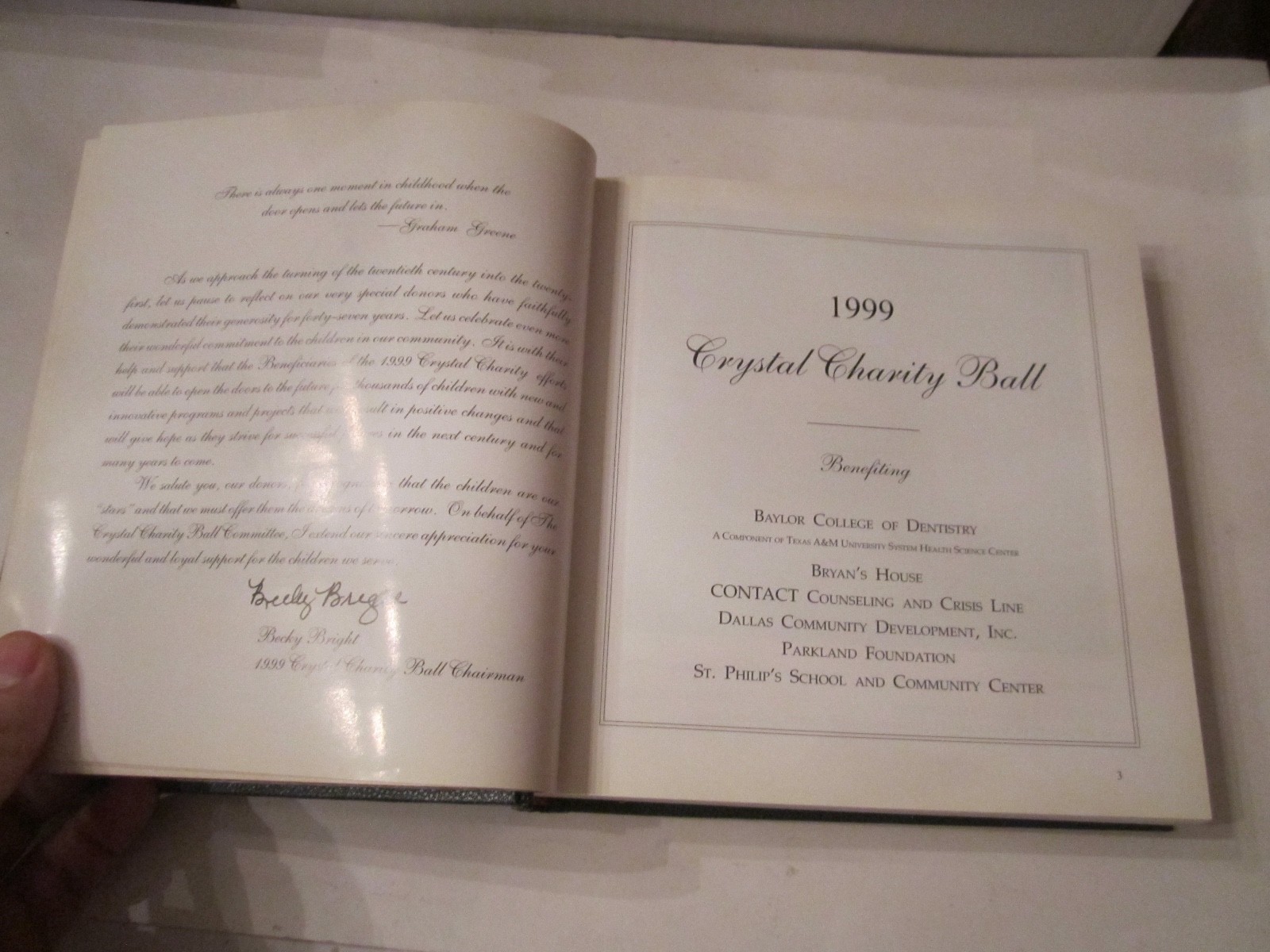 2000 THE CRYSTAL BALL CHARITY BOOK – 592 PAGES – DALLAS CHARITY EVENT BOOK