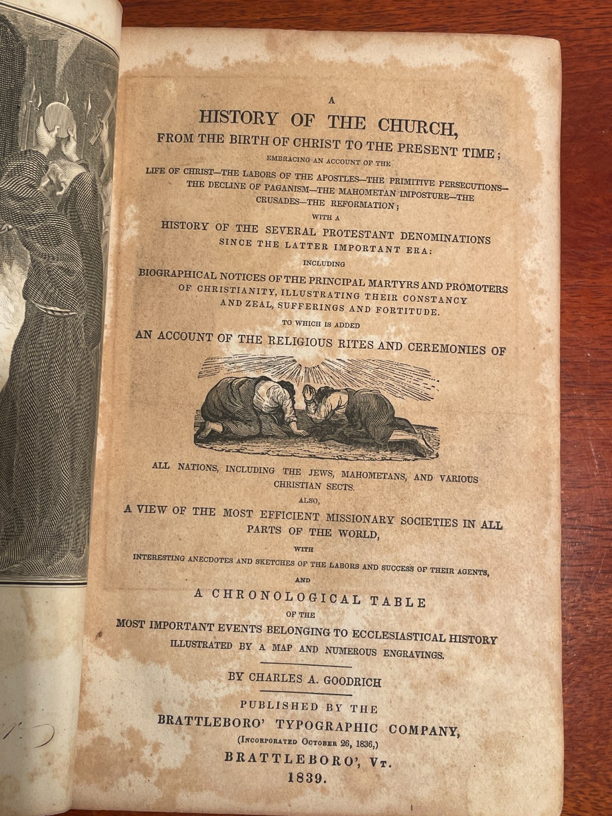Antique 1839 A History of the Church, From the Birth of Christ to the Present