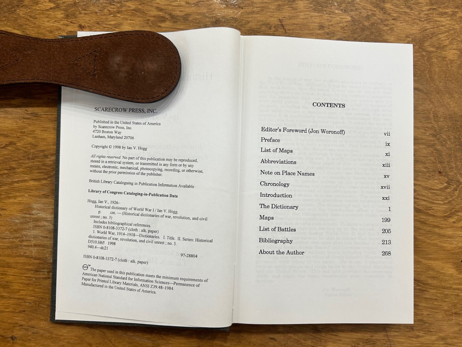 Like new copy of the Historical Dictionary of World War I by Ian V. Hogg