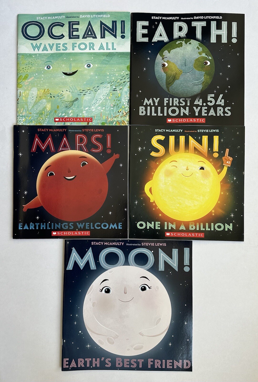 Our Universe Childrens Kids Books with Mars Earth Sun Moon Ocean Set Lot 5