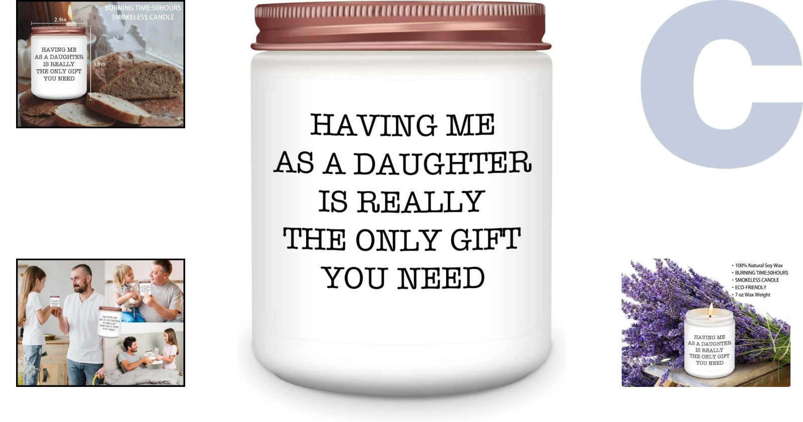 Thoughtful Gifts for Mom & Dad – 9 oz Lavender Candle with Funny Message