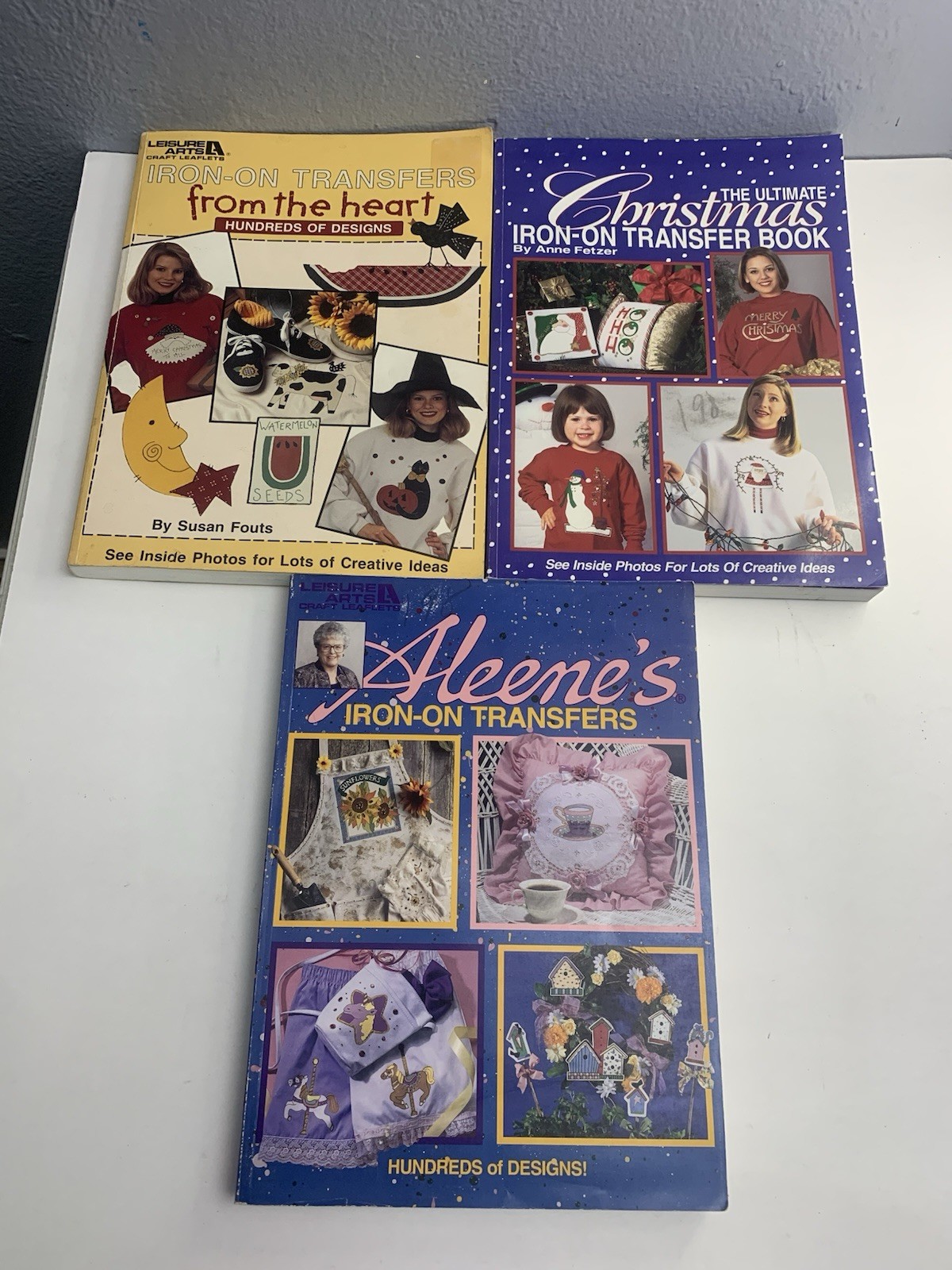 Leisure Arts IRON-ON TRANSFERS FROM THE HEART Craft Leaflet By Susan Fouts 3Pc
