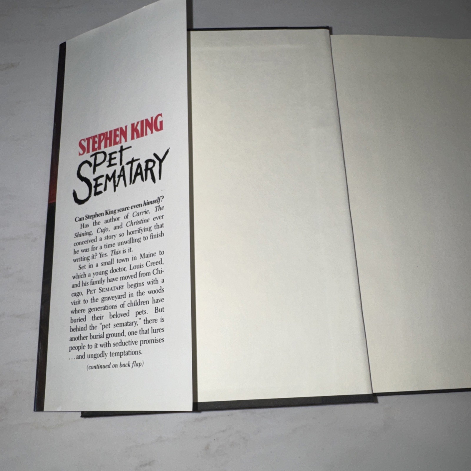 Stephen King Pet Sematary 1983 Hardcover Book Club Edition