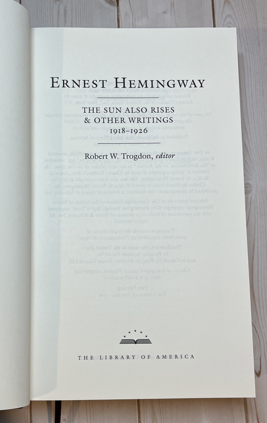 Ernest Hemingway The Sun Also Rises – 2020 HC w/ Slipcase Library Of America