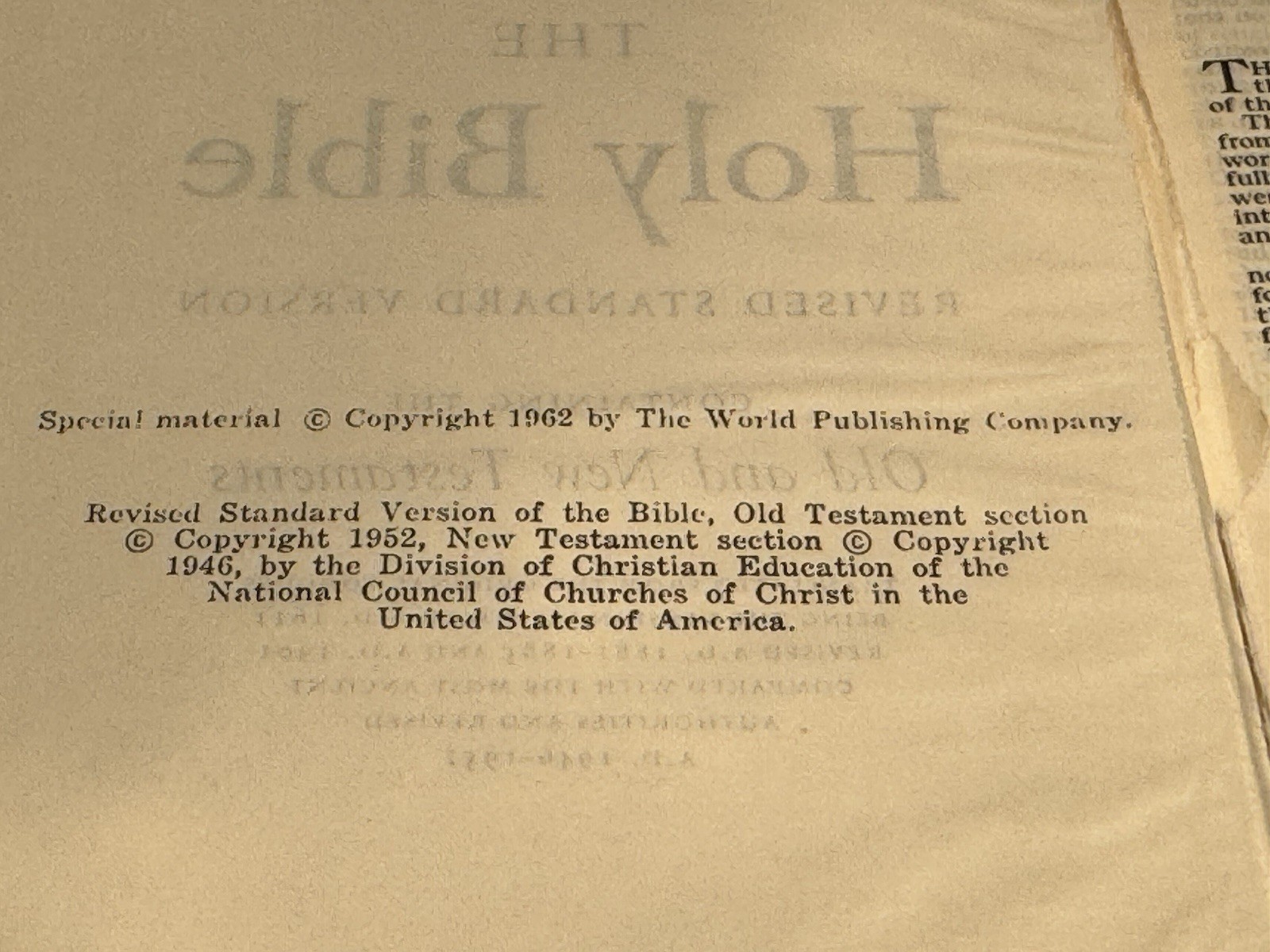 HOLY BIBLE Self Pronouncing RSV 1962 Cokesbury vtg Revised Standard illustrated