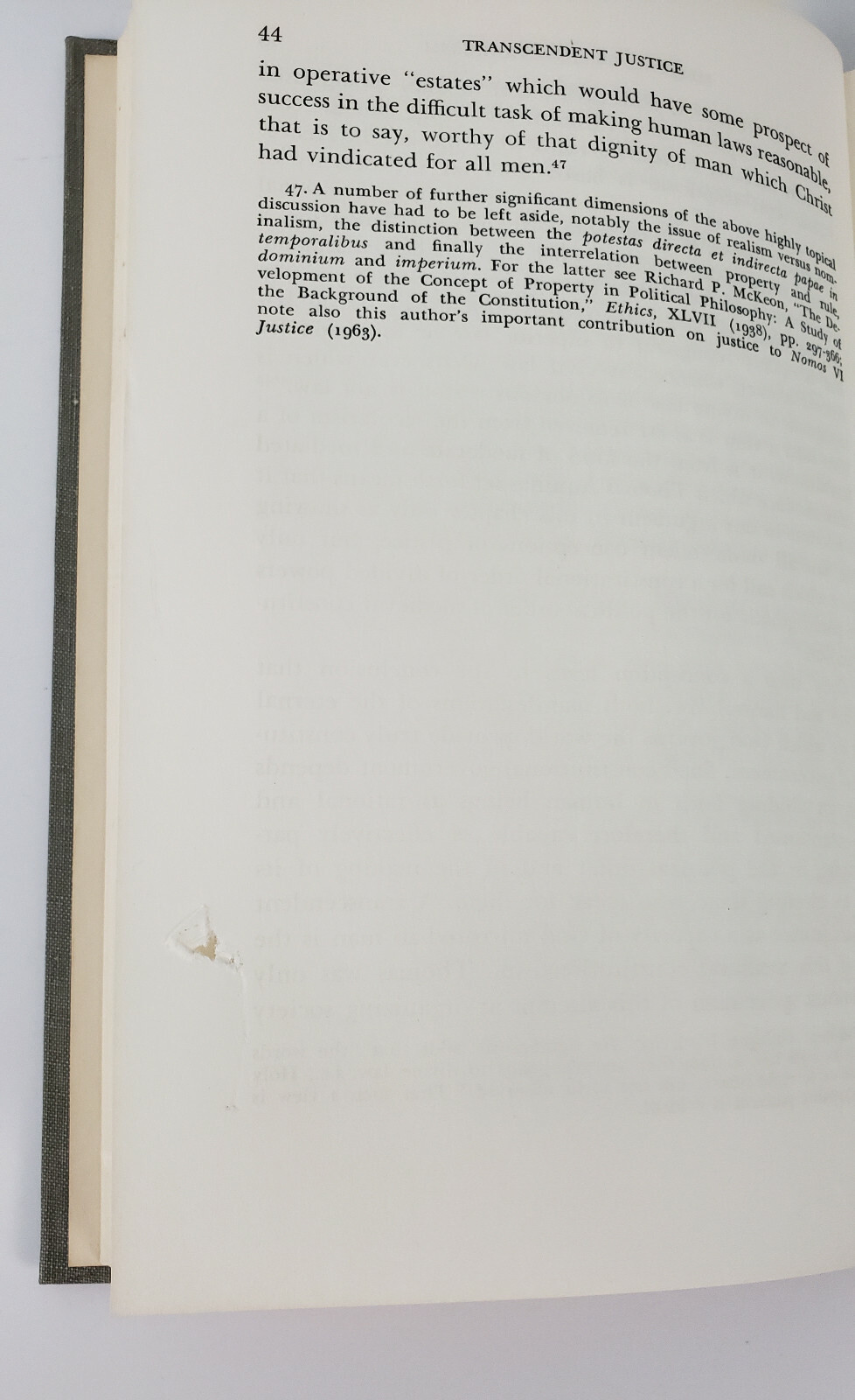 Transcendent Justice by Carl Friedrich Religious Duke University Press 1964