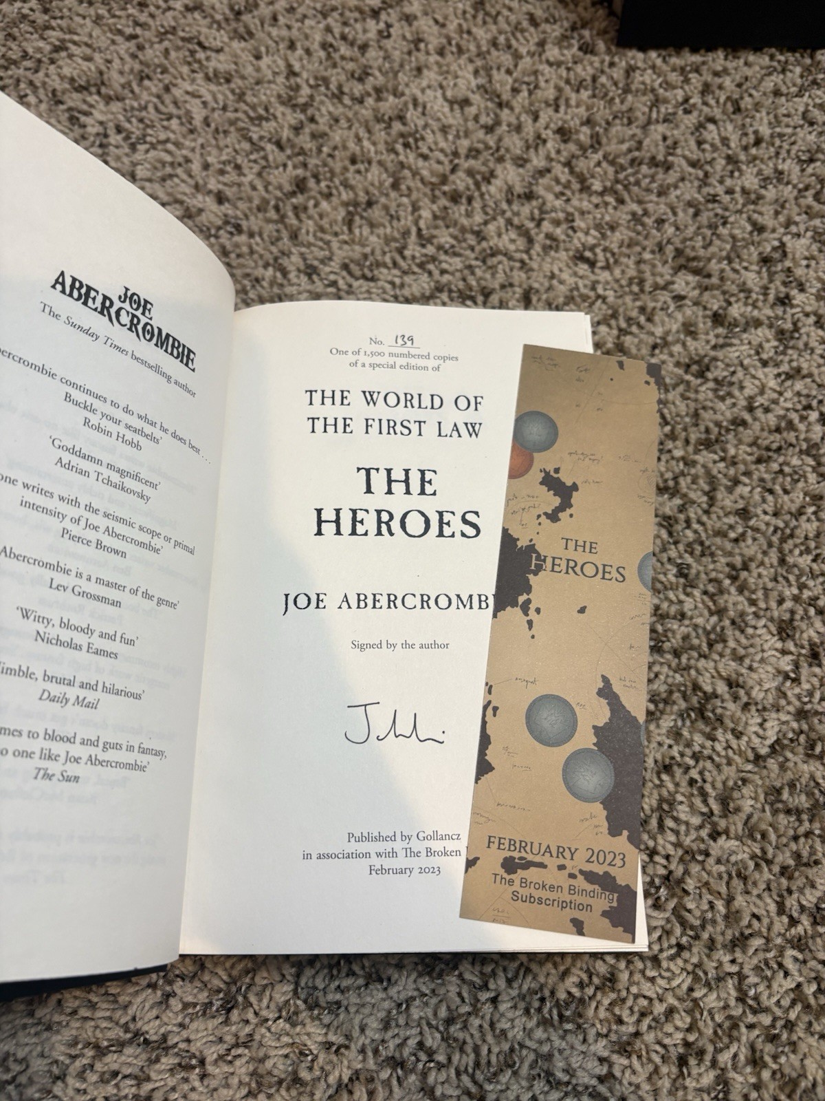 Great Leveller By Joe Abercrombie Broken Binding Special Edition Signed Numbered