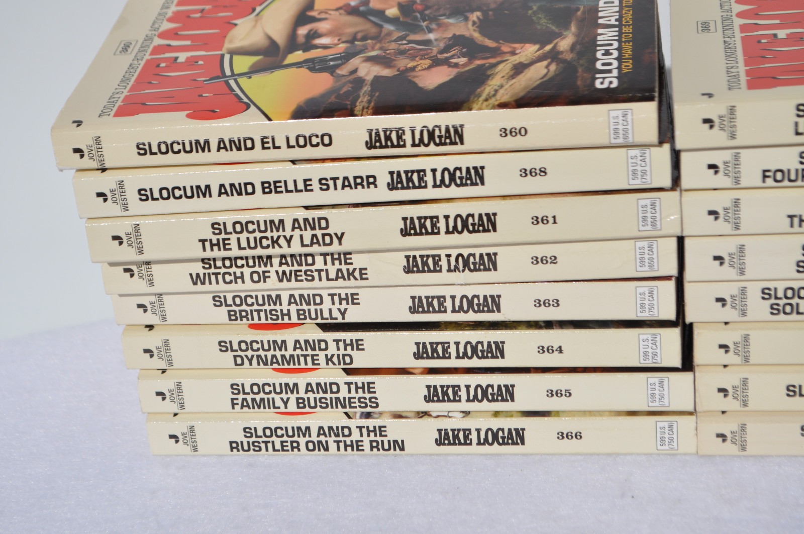 Lot of 24 John Slocum Westerns by Jake Logan-#361 to #393; March 2009-Nov. 2011