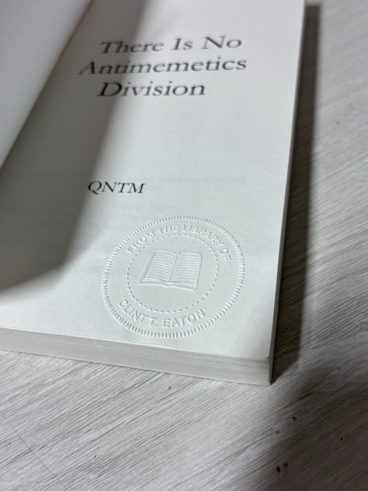 There Is No Antimemetics Division by Qntm 1st Ed PB Sci-Fi Horror Rare OOP 2021