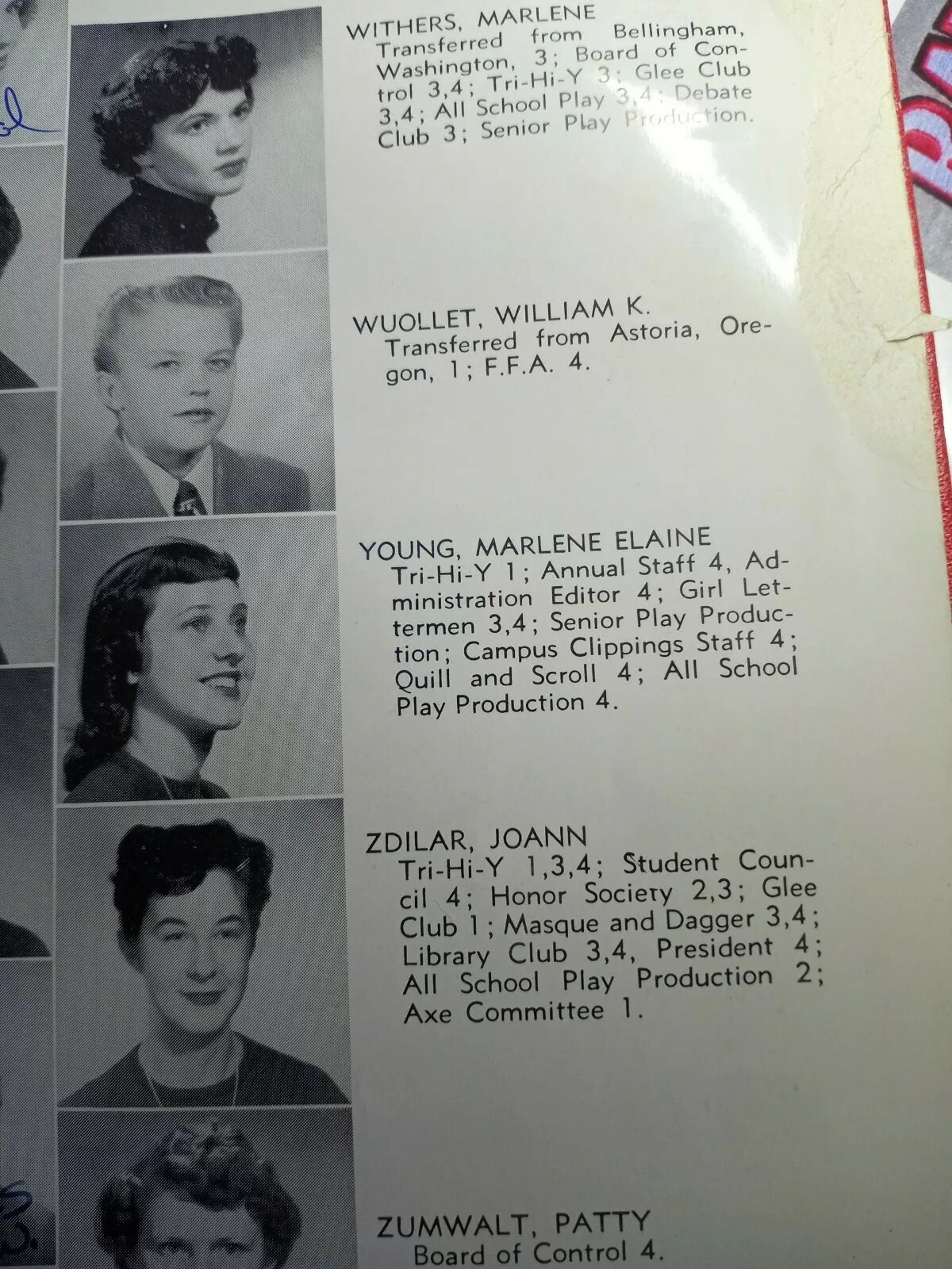R.A. Long HS Longview WA 3 Lumberjack Yearbooks 1951 52 54 Bill Marlene White