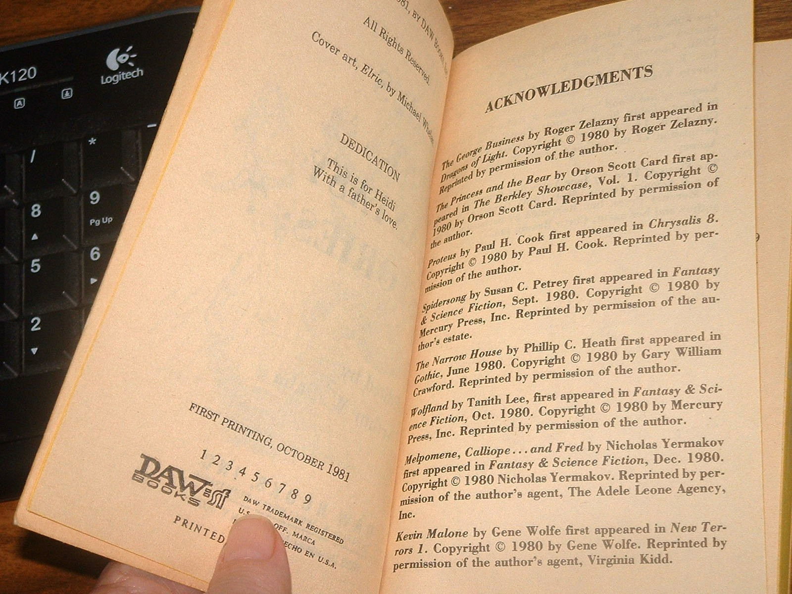 ARTHUR W.SAHA (ed.) The Year’s Best Fantasy Stories:7 MICHAEL WHELAN CVR Elric
