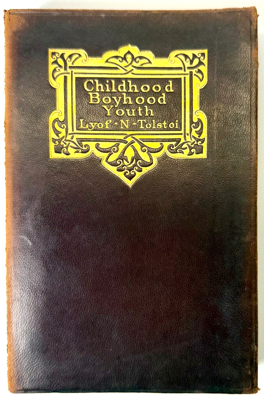 Childhood Boyhood Youth, Leo Tolstoy 1899 with leather cover