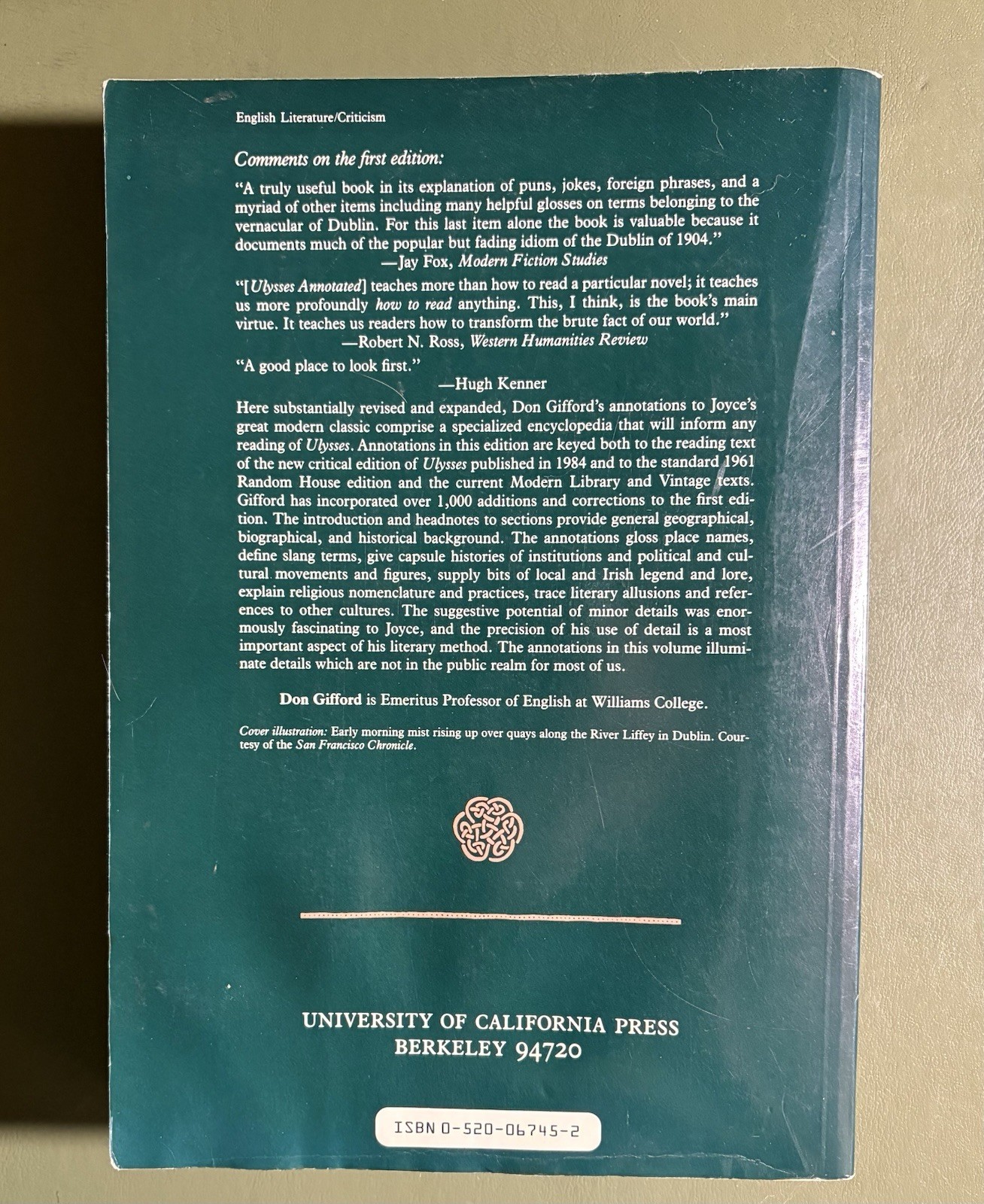 don gifford ULYSSES ANNOTATED revised and expanded 1988 second edition
