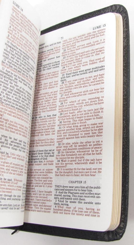 Nelson Smallest Holy Bible 104 King James Version Black Genuine Leather