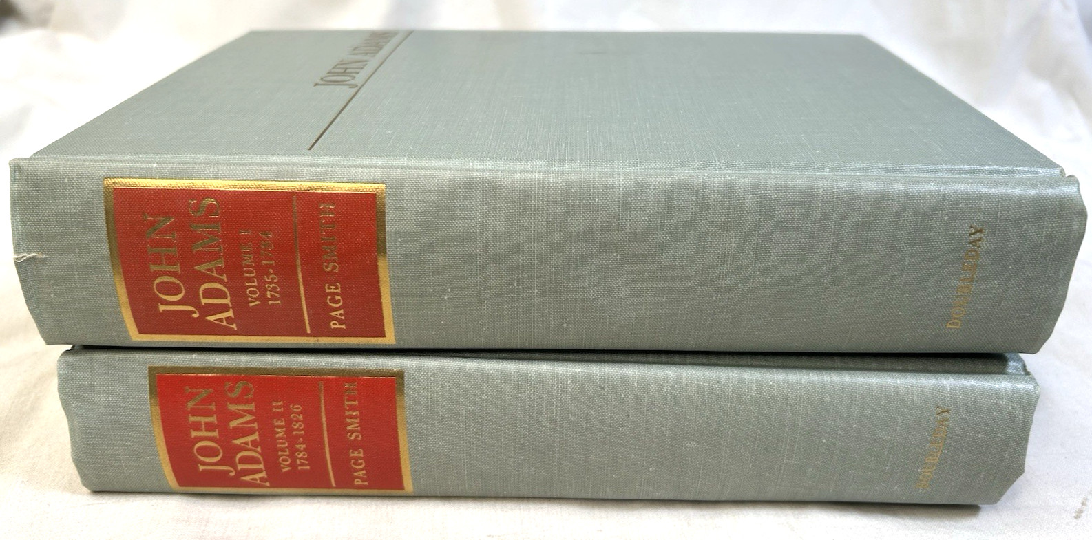 John Adams by Page Smith Vols 1 & 2 HC DJ 1962 Slipcase Biography BOMC