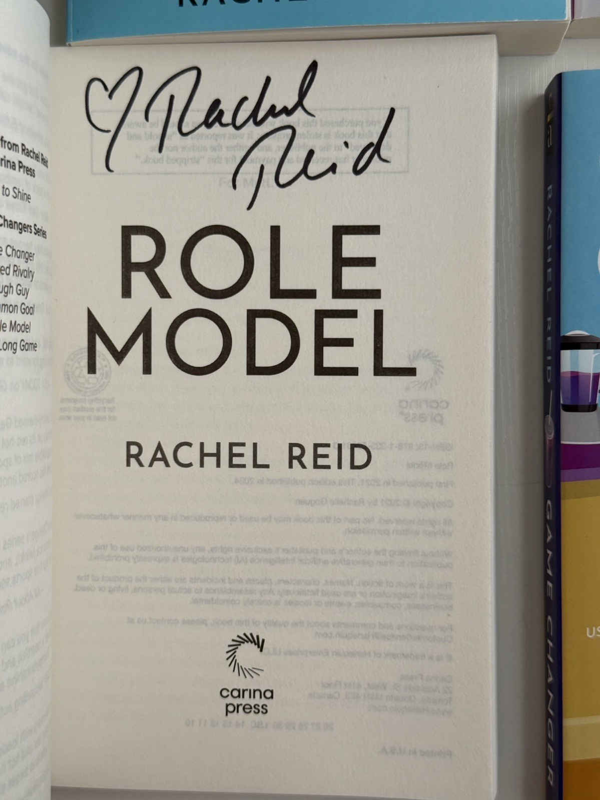 Heated Rivalry Series Signed Rachel Reid