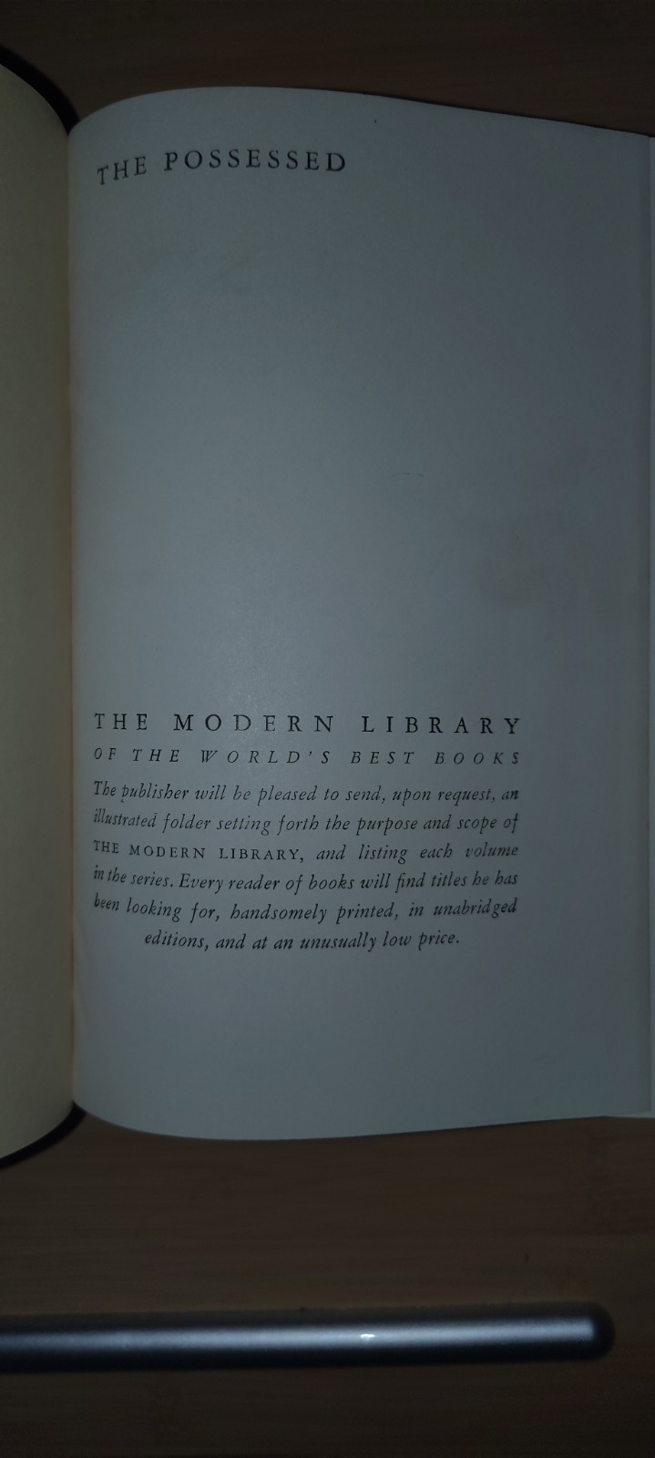 The Possessed by Fyodor Dostoyevsky, 1963 Modern Library
