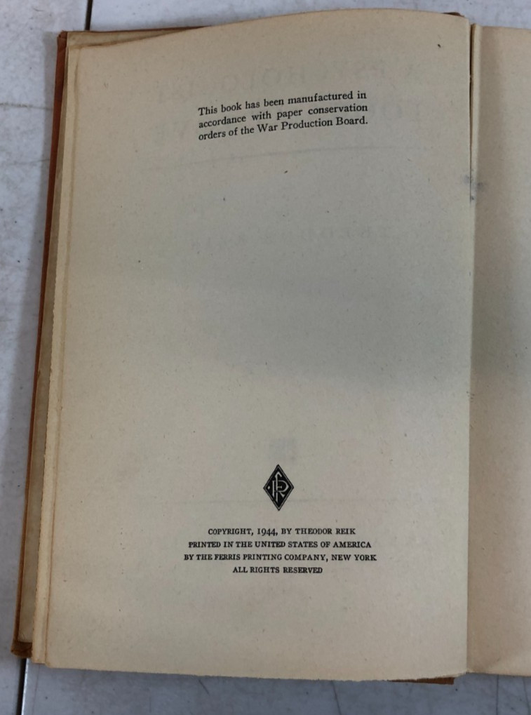 A Psychologist looks at Love, Reik, 1944, E-119