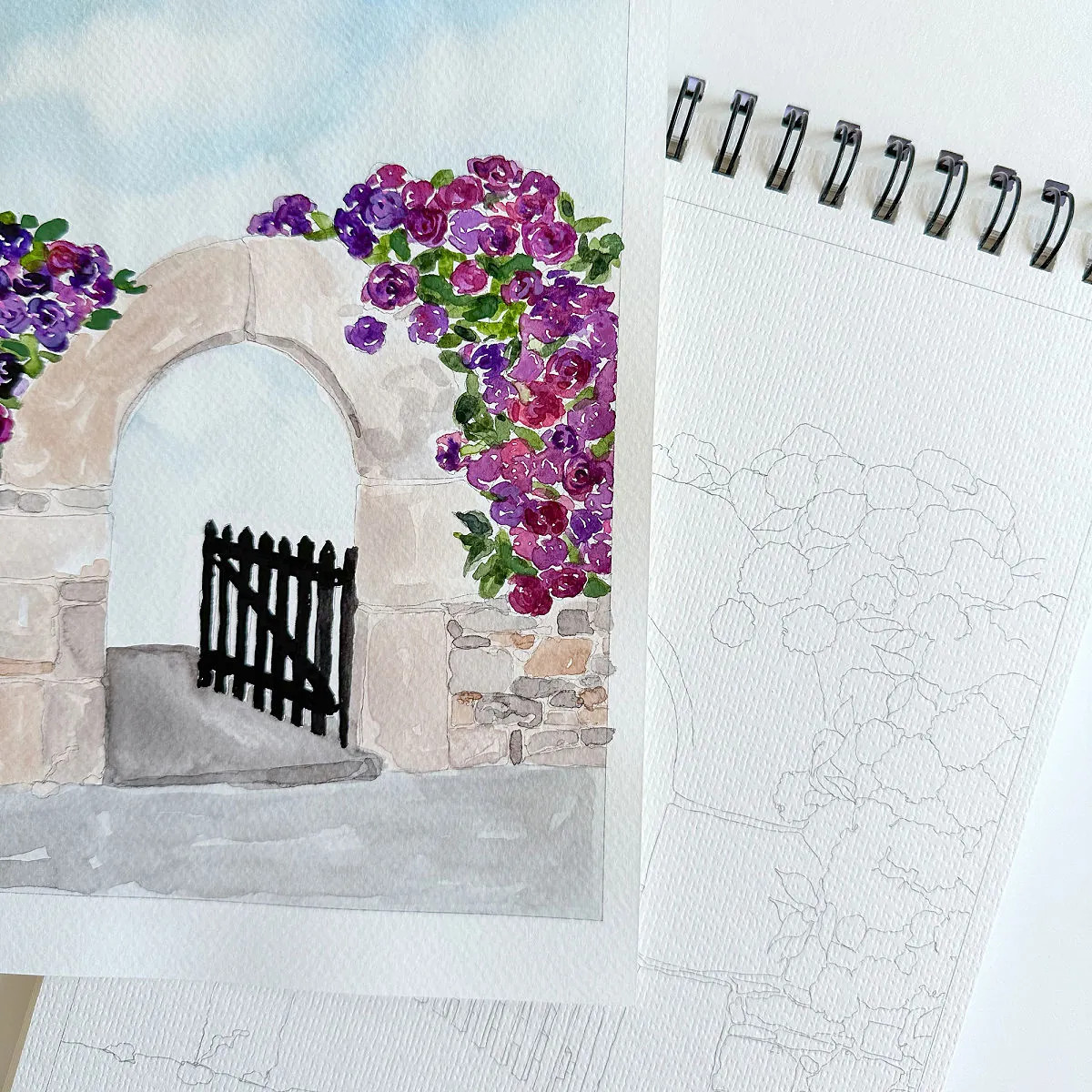 Watercolor Coloring Book with Tutorials