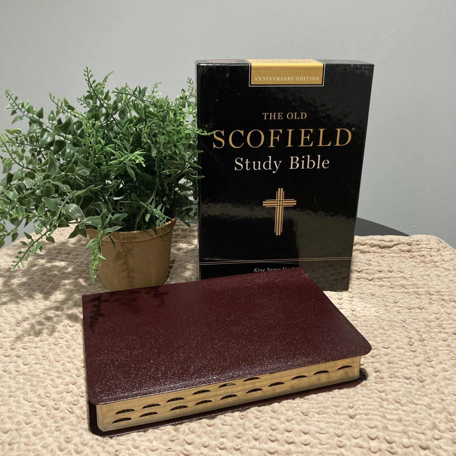 Leather KJV Old Scofield Study Bible 1917 notes Red letter Thumb-Indexed