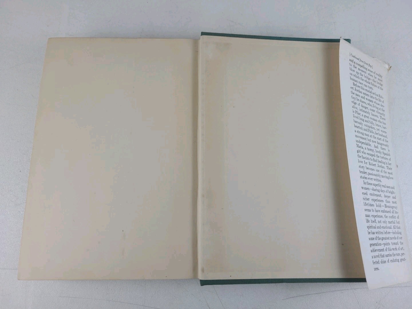 For Whom the Bell Tolls by Ernest Hemingway 1943 Hardcover Dust Jacket HCDJ