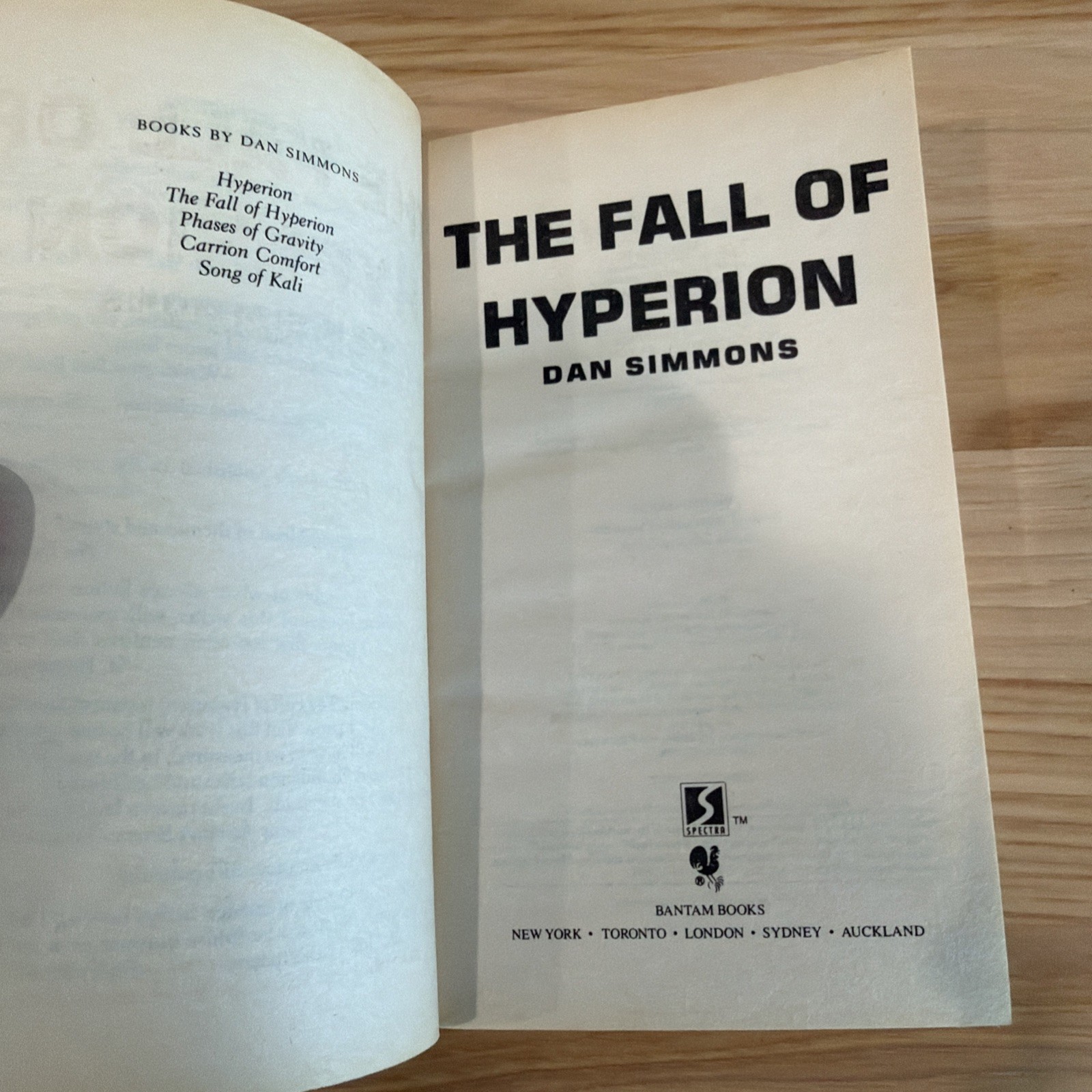 Dan Simmons – The Fall of Hyperion – Bantam Edition First Printing 1991