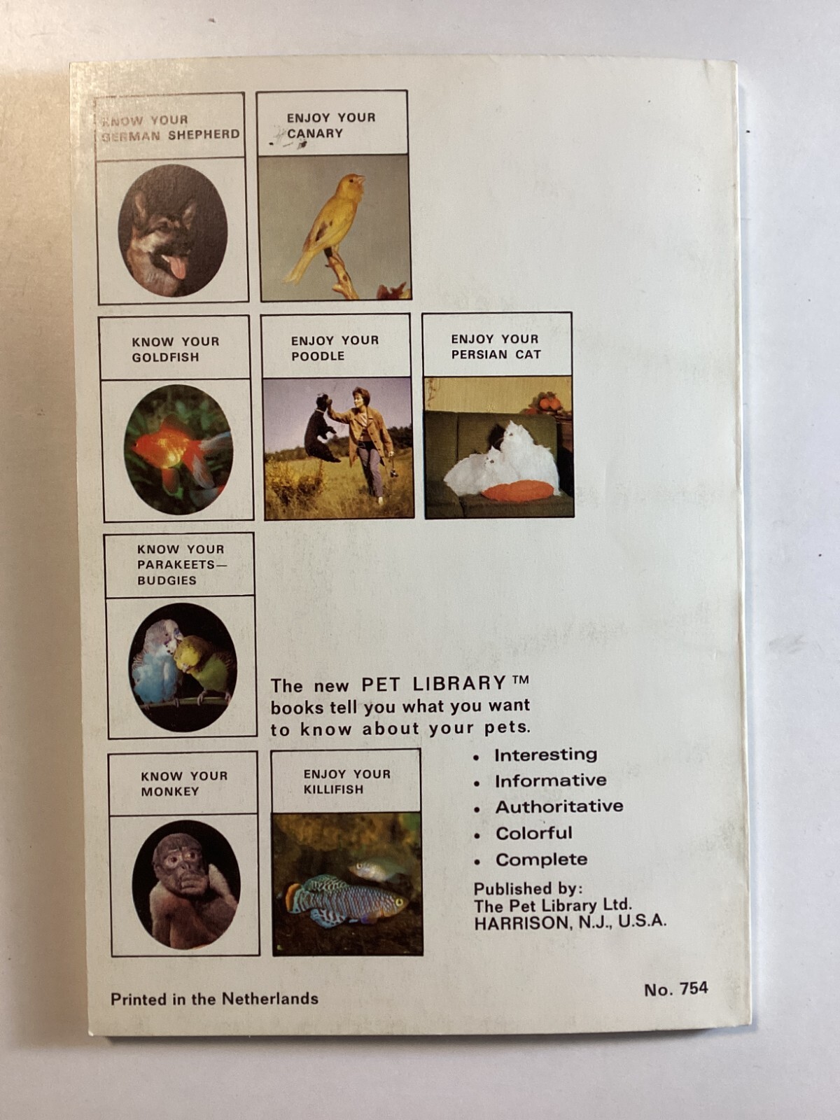 Know Your Hamster – Earl Schneider – 64 Pages -Pet Library No 754 -Free Shipping